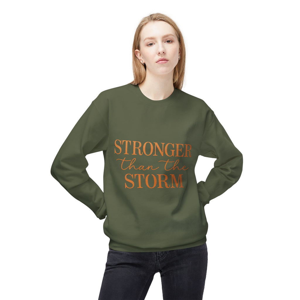 Stronger Than the Storm Sweatshirt – Inspirational Christian Crewneck | Cozy Faith-Based Encouragement Pullover