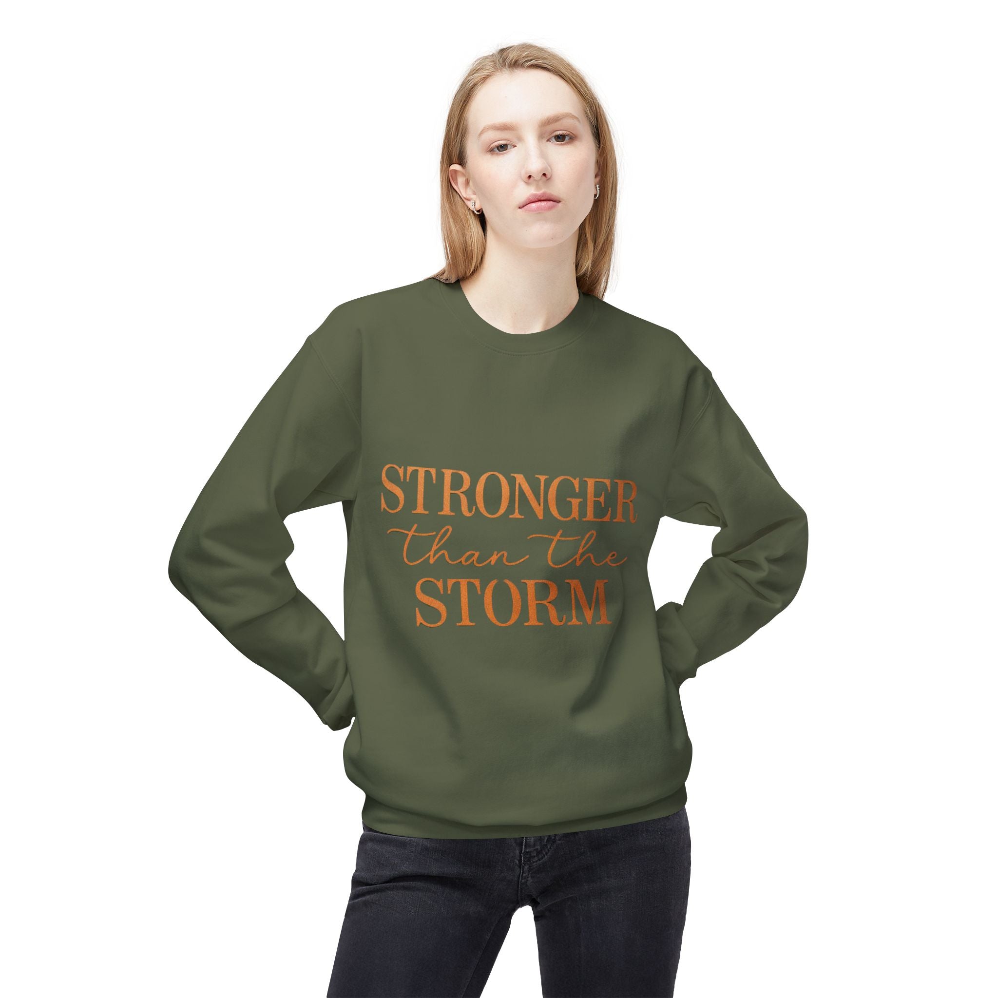 Stronger Than the Storm Sweatshirt – Inspirational Christian Crewneck | Cozy Faith-Based Encouragement Pullover