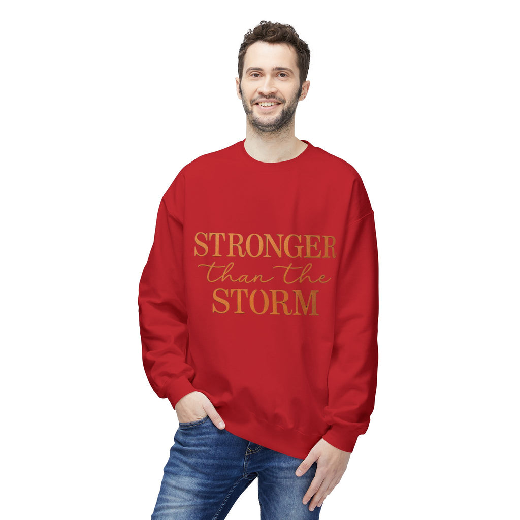 Stronger Than the Storm Sweatshirt – Inspirational Christian Crewneck | Cozy Faith-Based Encouragement Pullover