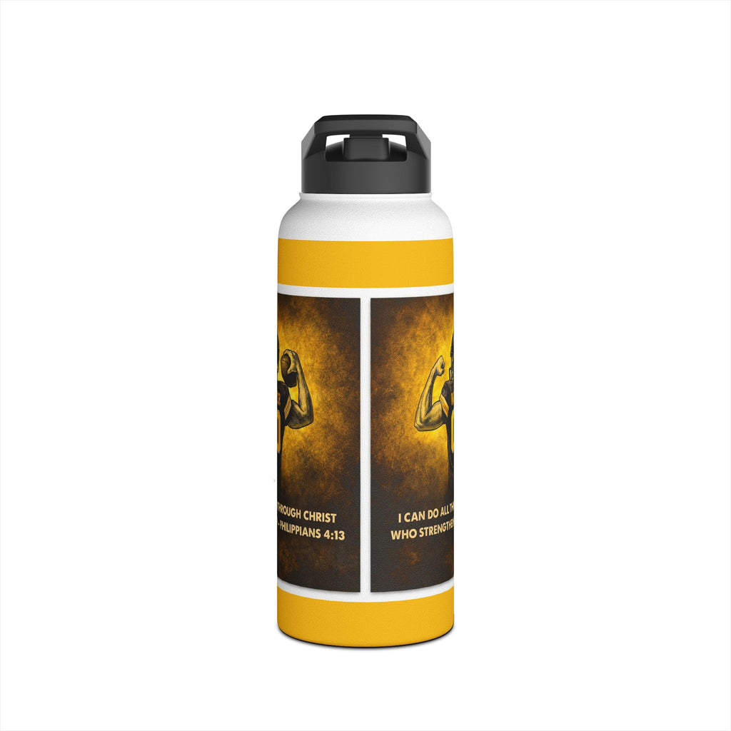 Inspirational Christian Water Bottle – “I Can Do All Things” Philippians 4:13 – Faith Motivational Sports Bottle