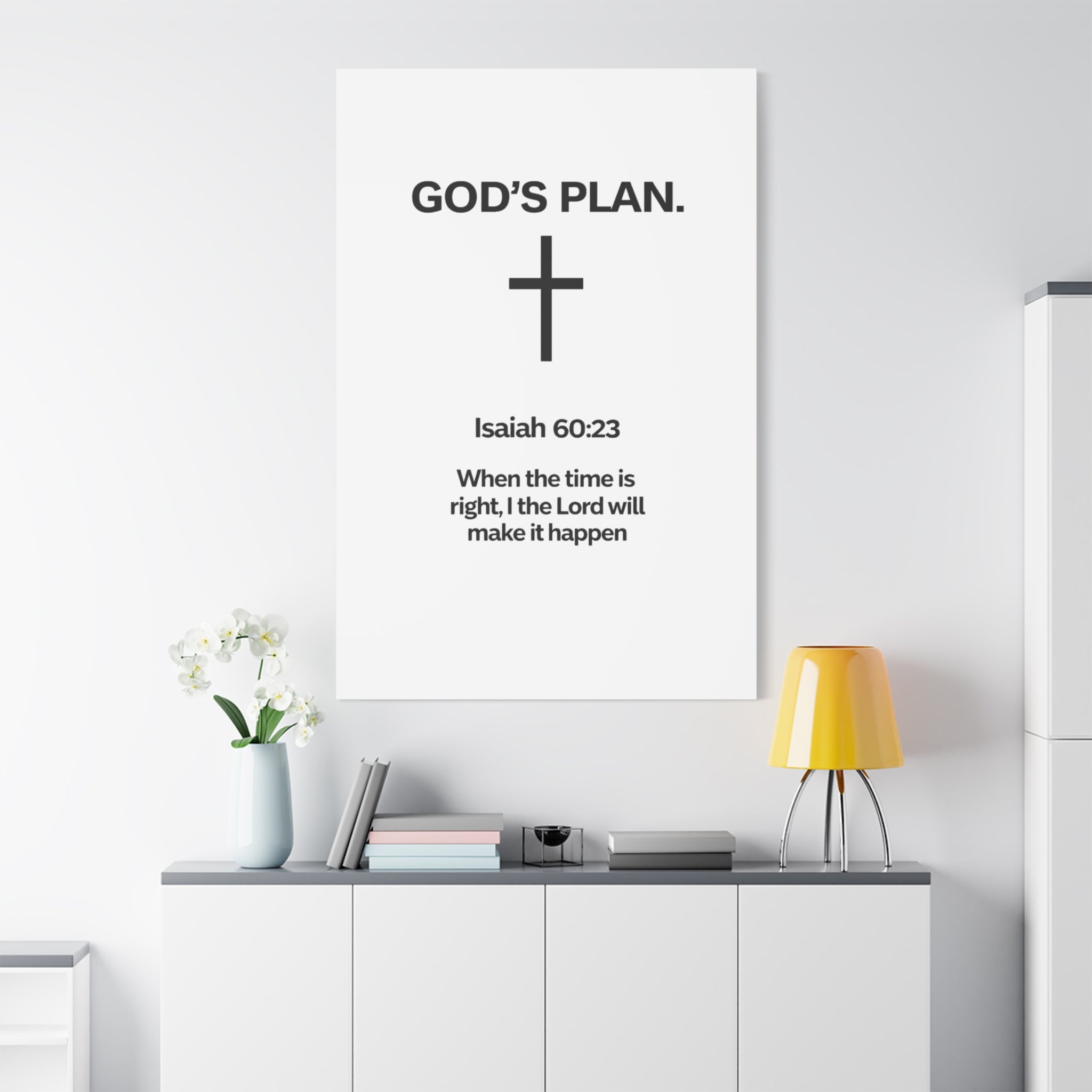 “God’s Plan” Christian Canvas Wall Art – Modern Scripture Decor for Home & Office