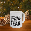 Faith Over Fear Coffee Mug | Christian Inspirational Mug | Scripture-Inspired Gift