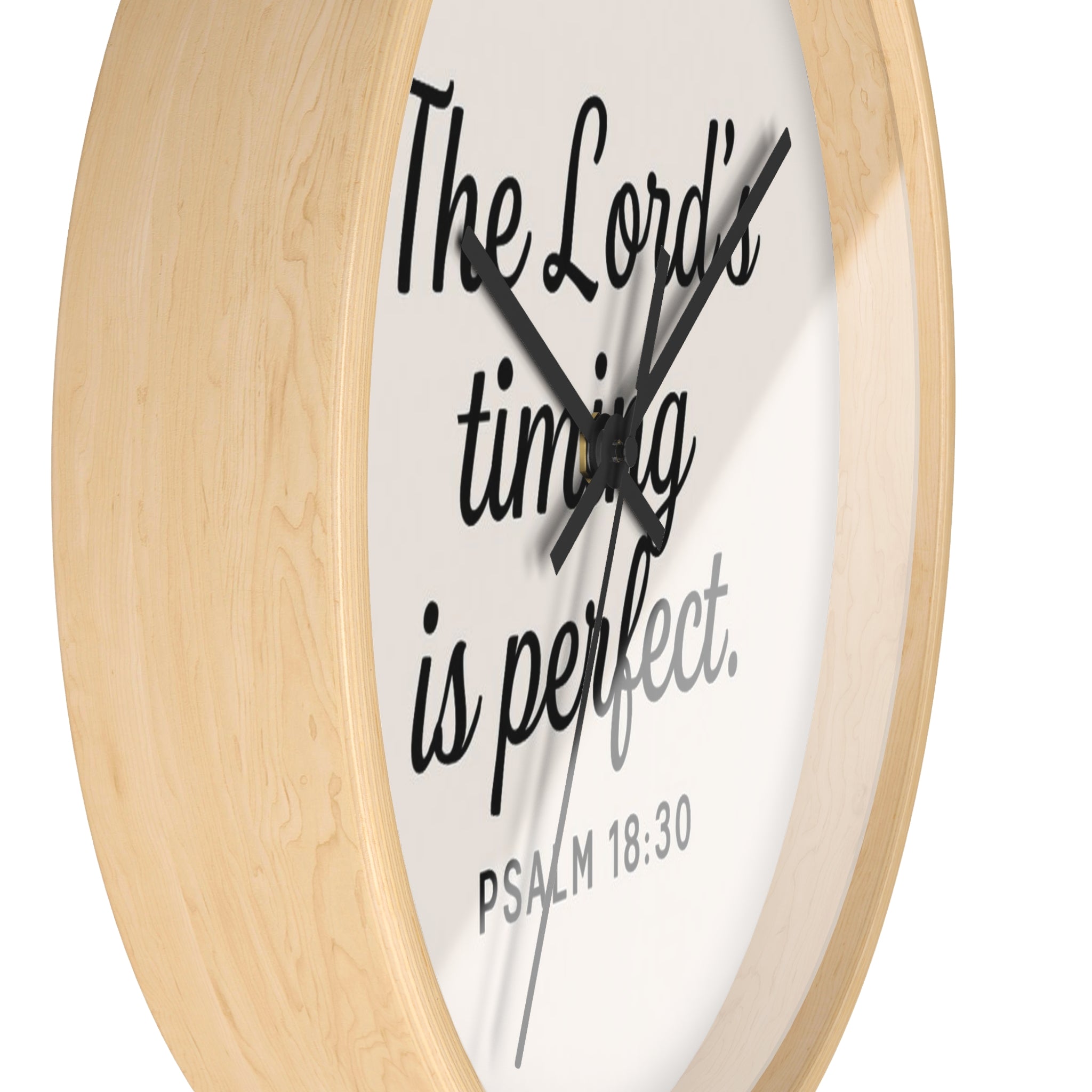 “The Lord’s Timing Is Perfect” Christian Wall Clock – Psalm 18:30 Faith-Inspired Home Décor | Faith & Home Co.