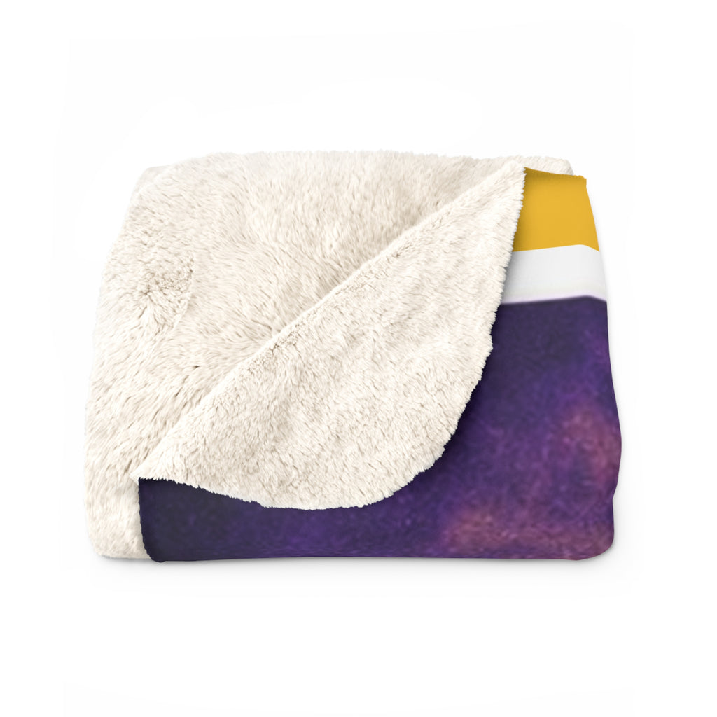 Christian Sherpa Football Blanket | Philippians 4:13 Scripture Throw | Purple & Gold Faith-Inspired Blanket | Cozy Game Day Décor
