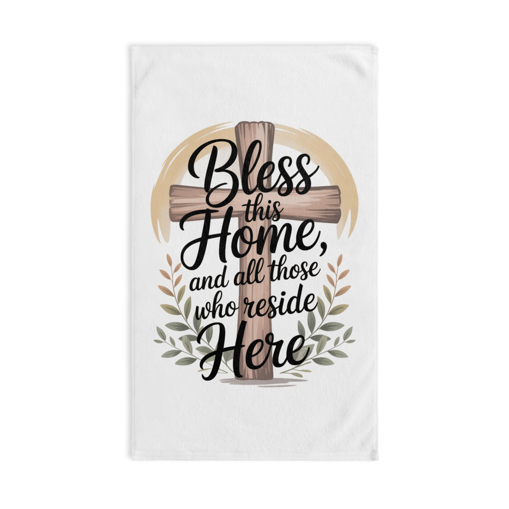Christian Hand Towel – “Bless This Home” Scripture Kitchen & Bathroom Towel | Faith-Based Home Decor by Faith & Home Co