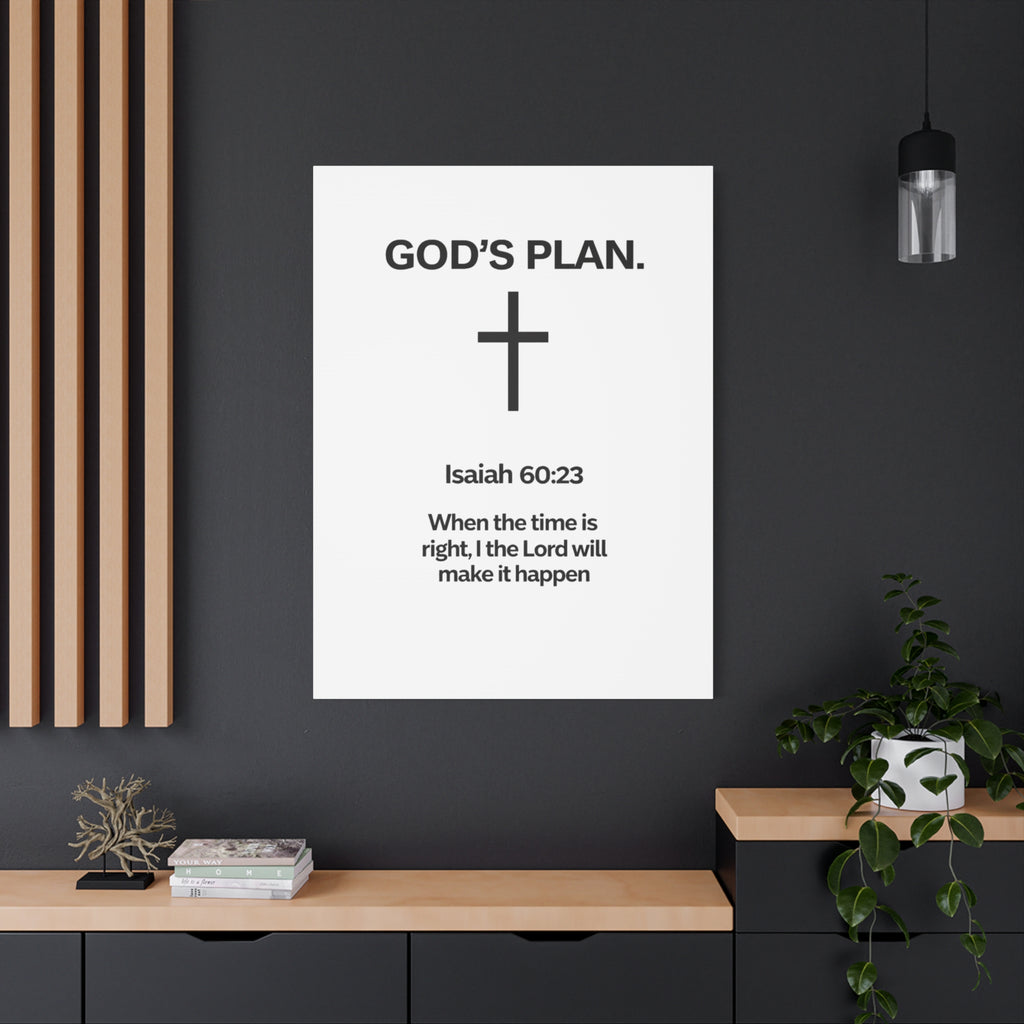“God’s Plan” Christian Canvas Wall Art – Modern Scripture Decor for Home & Office