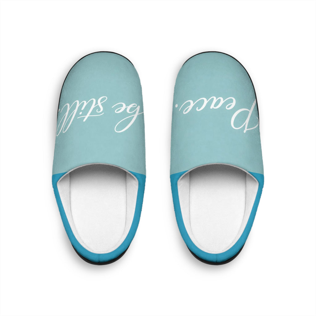 “Peace • Be Still” Christian Slippers – Faith-Inspired Cozy House Shoes | Faith & Home Co.