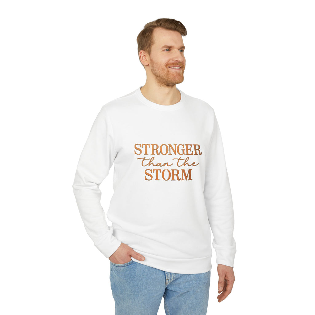 Christian Sweatshirt “Stronger Than the Storm” – Faith-Based Inspirational Crewneck Pullover | Cozy Christian Apparel