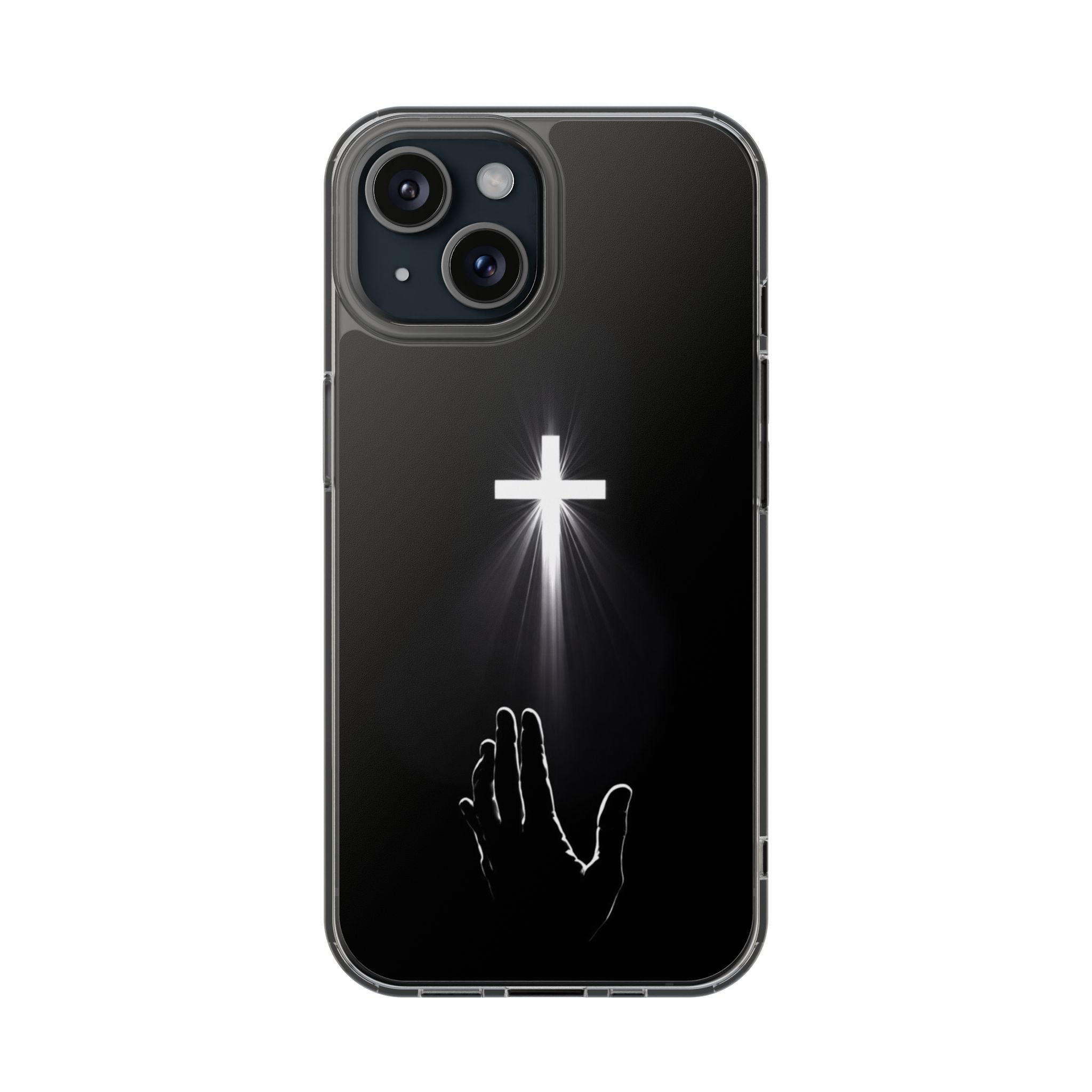 Christian Phone Case with Glowing Cross – Faith Over Fear Inspirational Protective iPhone Case | Religious Christian Cover
