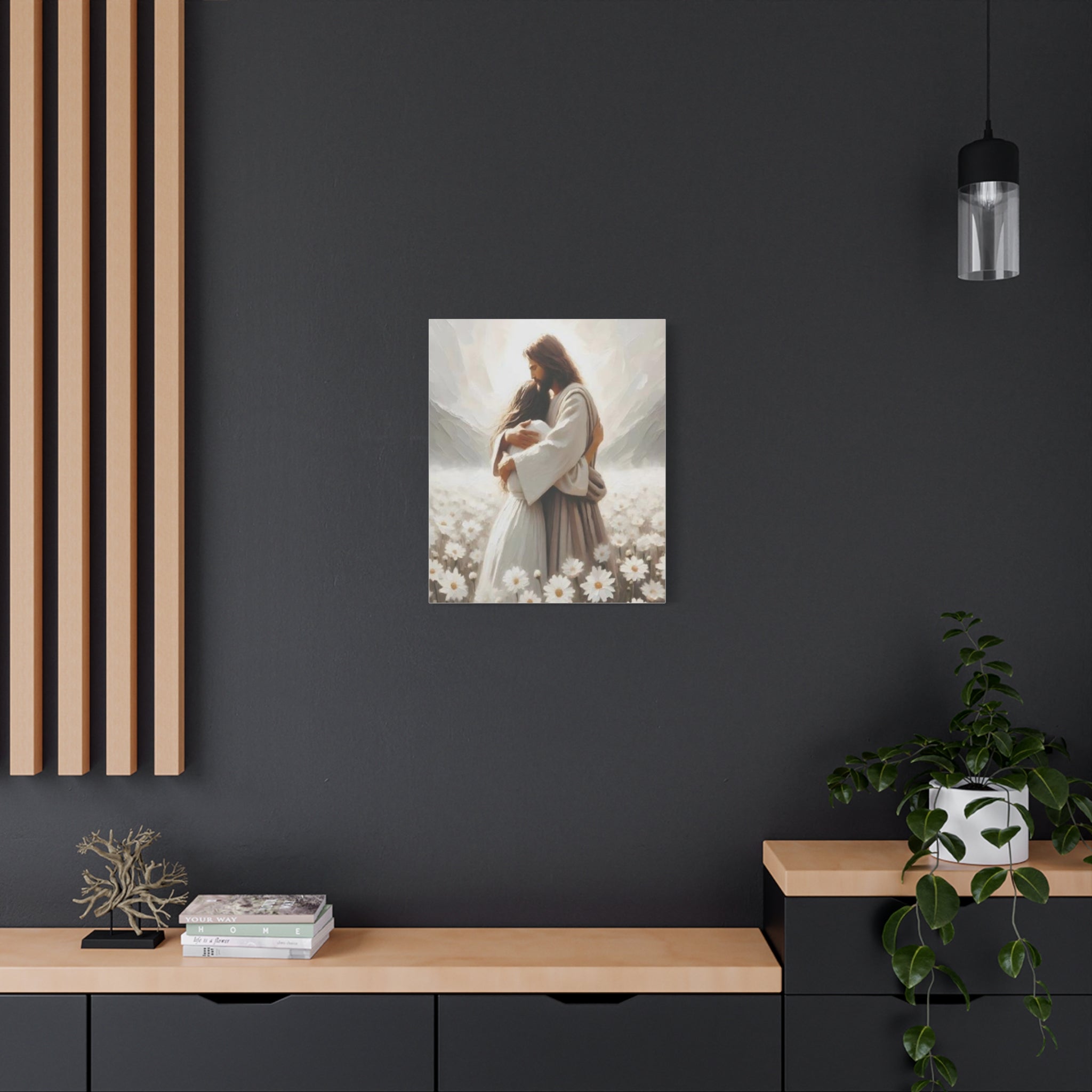 Jesus Embrace Canvas Wall Art – Christian Faith Artwork of Christ’s Love | Inspirational Christian Home Décor