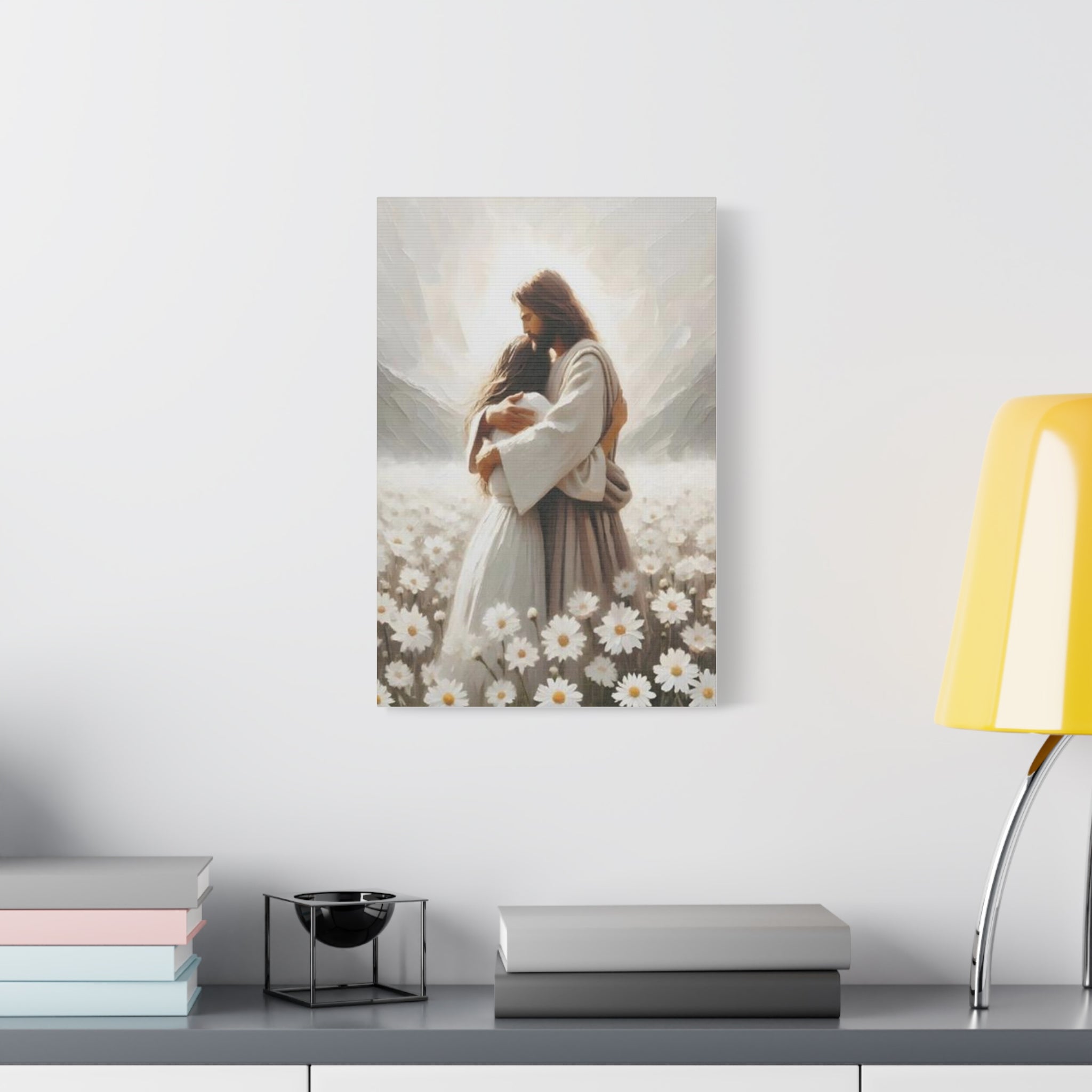 Jesus Embrace Canvas Wall Art – Christian Faith Artwork of Christ’s Love | Inspirational Christian Home Décor