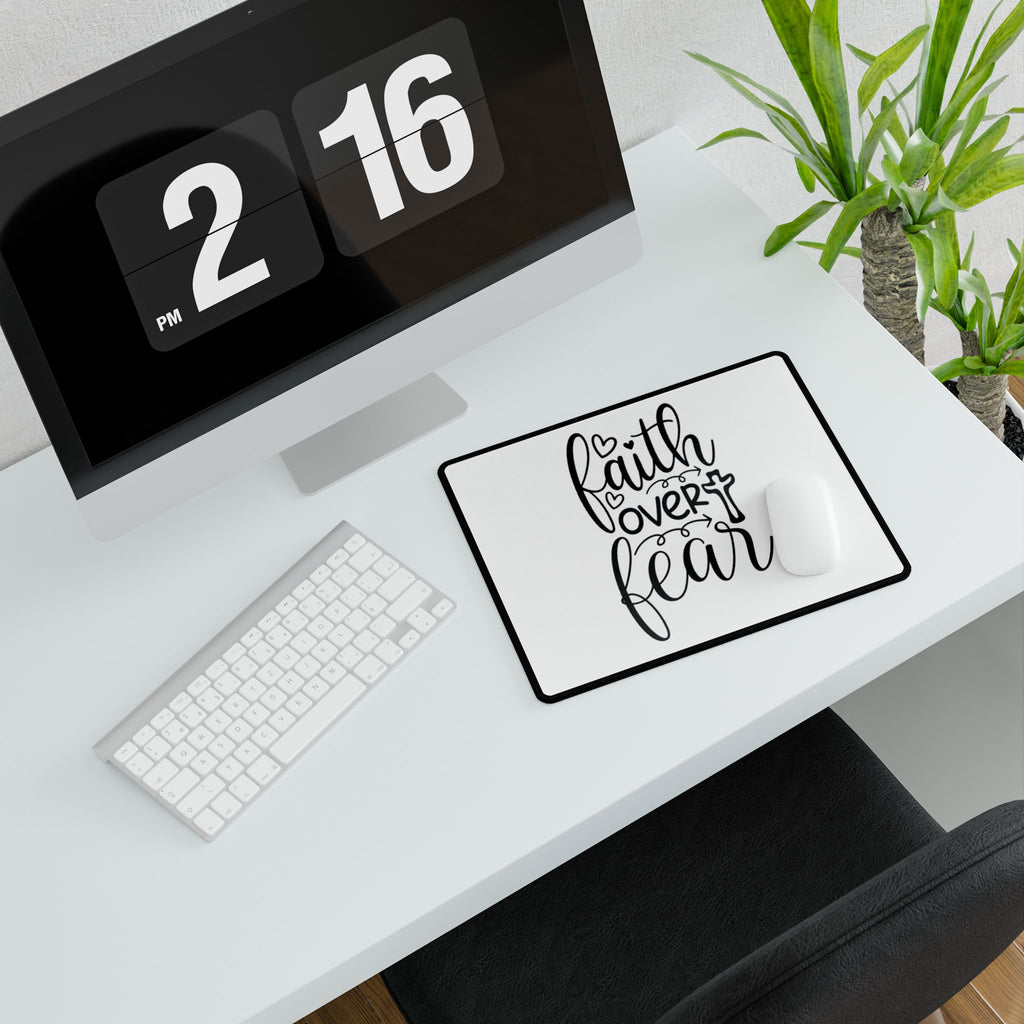 Faith Over Fear Mouse Pad – Christian Desk Accessory, Inspirational Workspace Décor, Faith-Based Office Gift