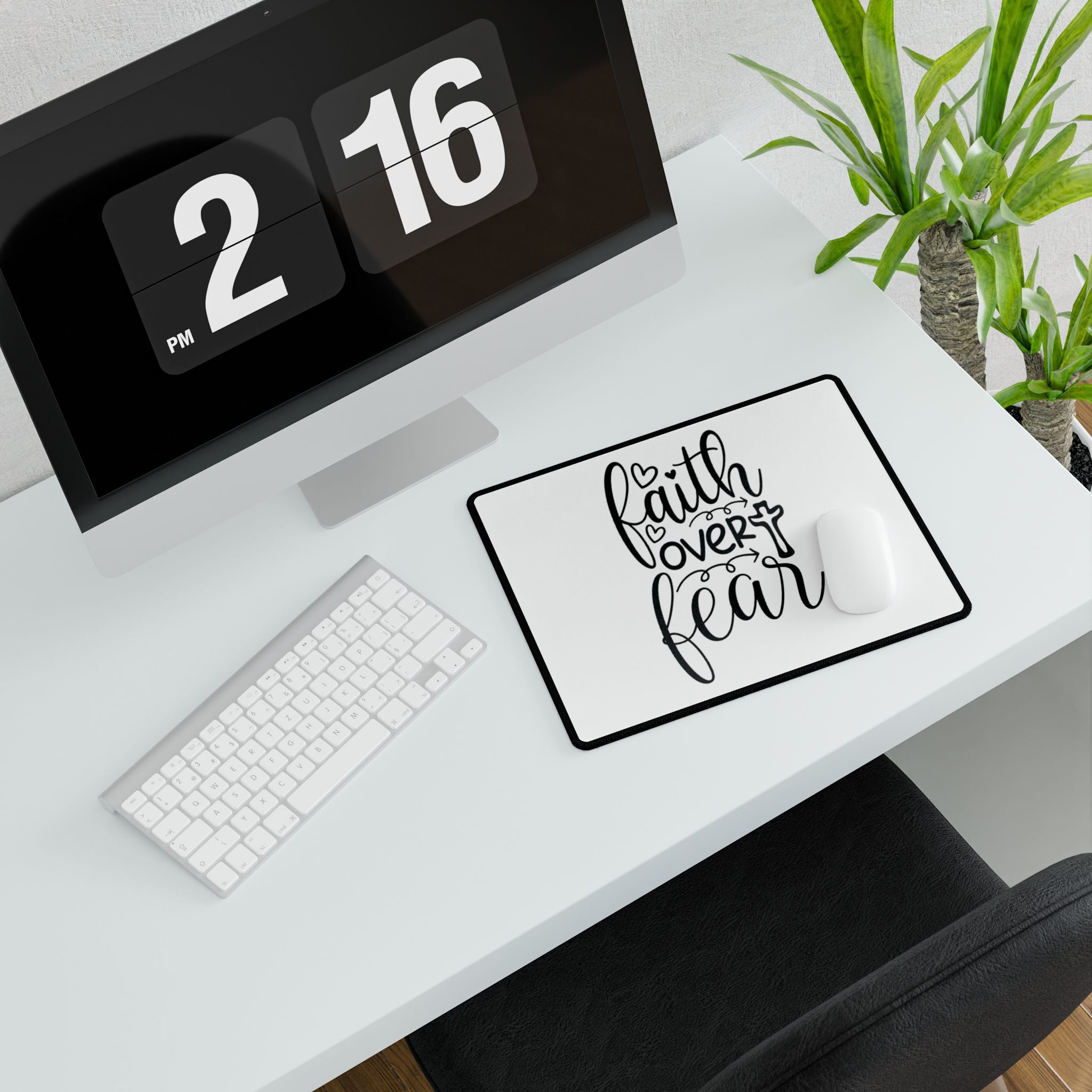 Faith Over Fear Mouse Pad – Christian Desk Accessory, Inspirational Workspace Décor, Faith-Based Office Gift