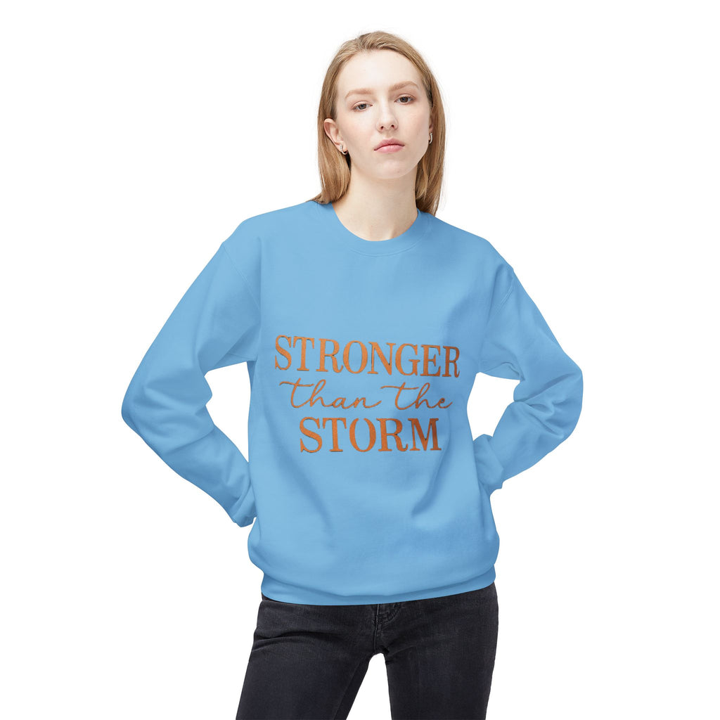 Stronger Than the Storm Sweatshirt – Inspirational Christian Crewneck | Cozy Faith-Based Encouragement Pullover