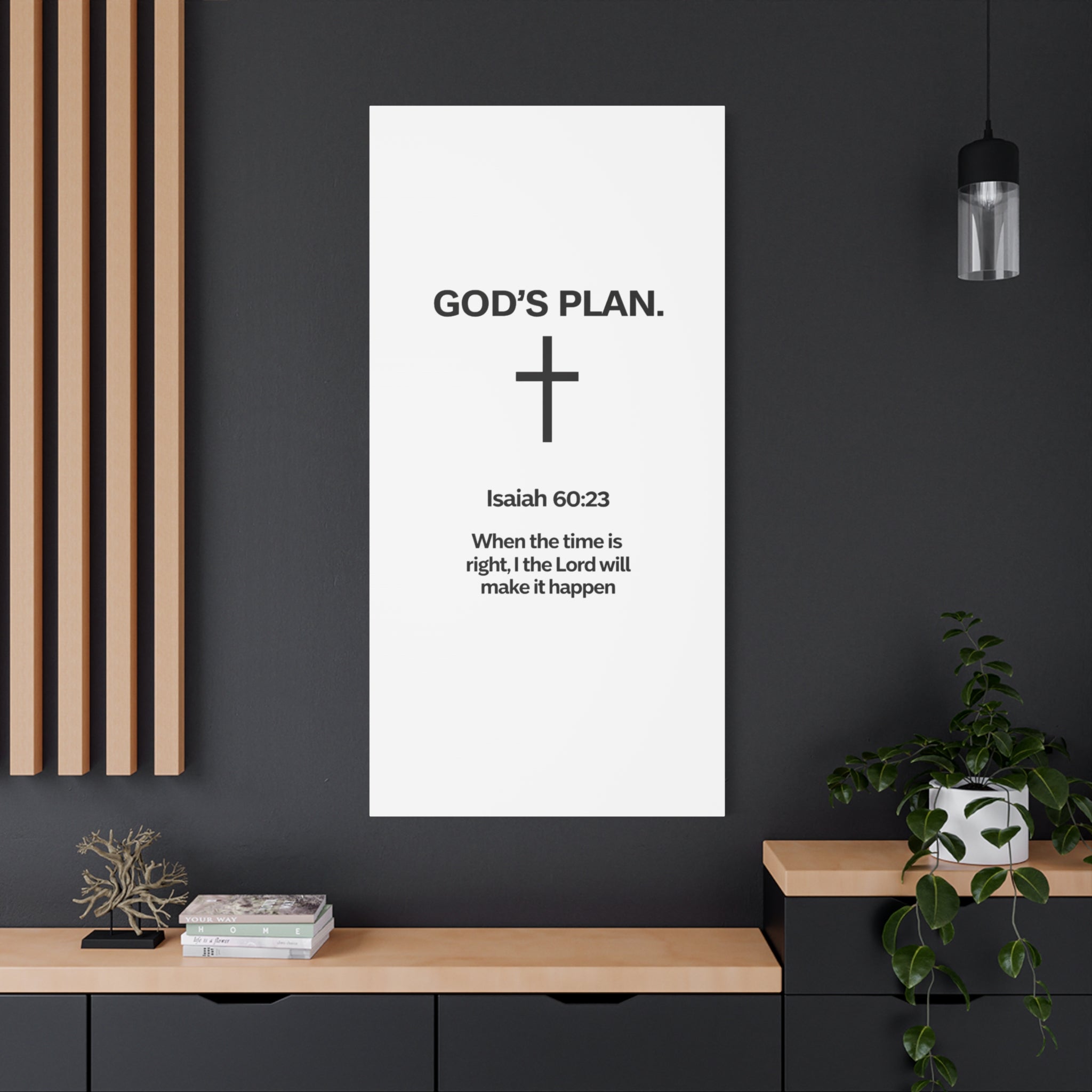 “God’s Plan” Christian Canvas Wall Art – Modern Scripture Decor for Home & Office