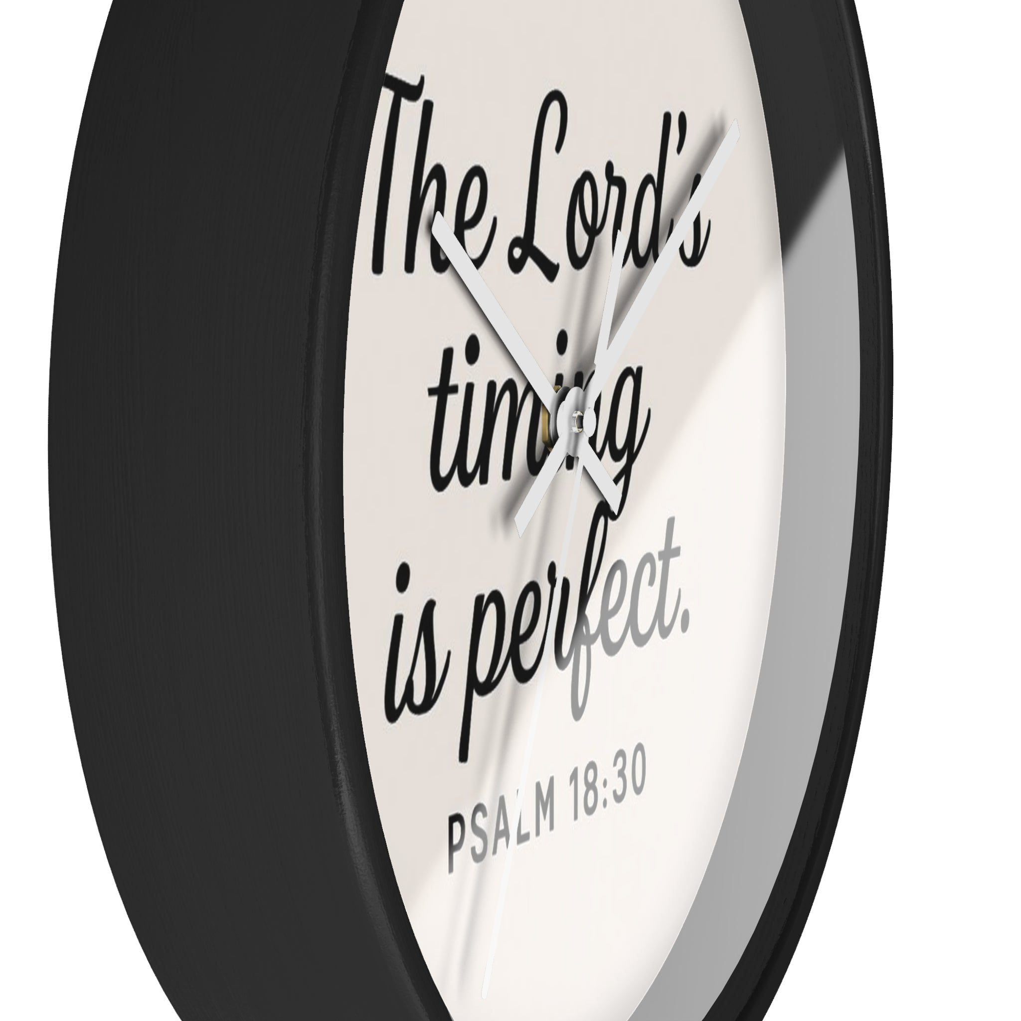 “The Lord’s Timing Is Perfect” Christian Wall Clock – Psalm 18:30 Faith-Inspired Home Décor | Faith & Home Co.