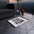 Faith Over Fear Doormat | Christian Welcome Mat | Inspirational Front Door Decor