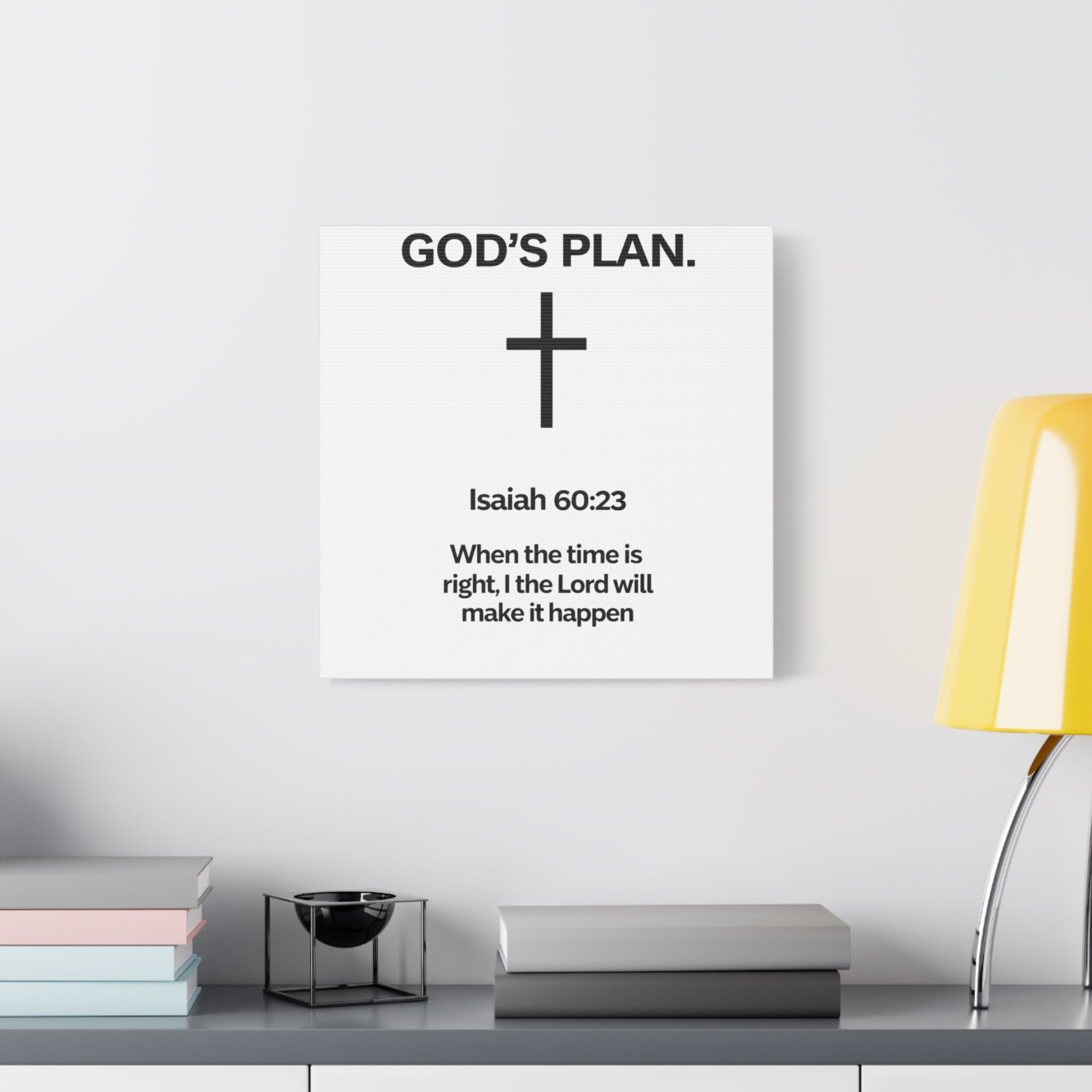 “God’s Plan” Christian Canvas Wall Art – Modern Scripture Decor for Home & Office