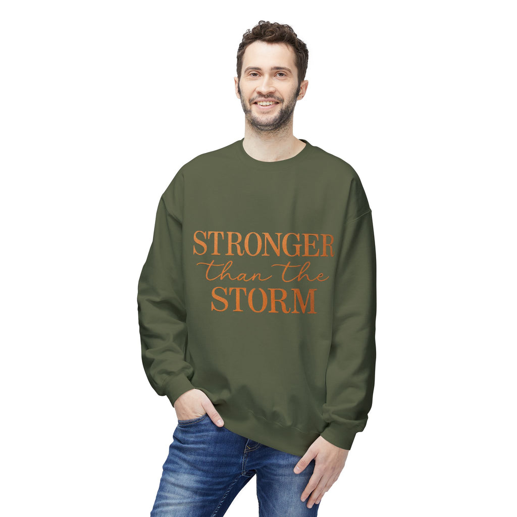 Stronger Than the Storm Sweatshirt – Inspirational Christian Crewneck | Cozy Faith-Based Encouragement Pullover