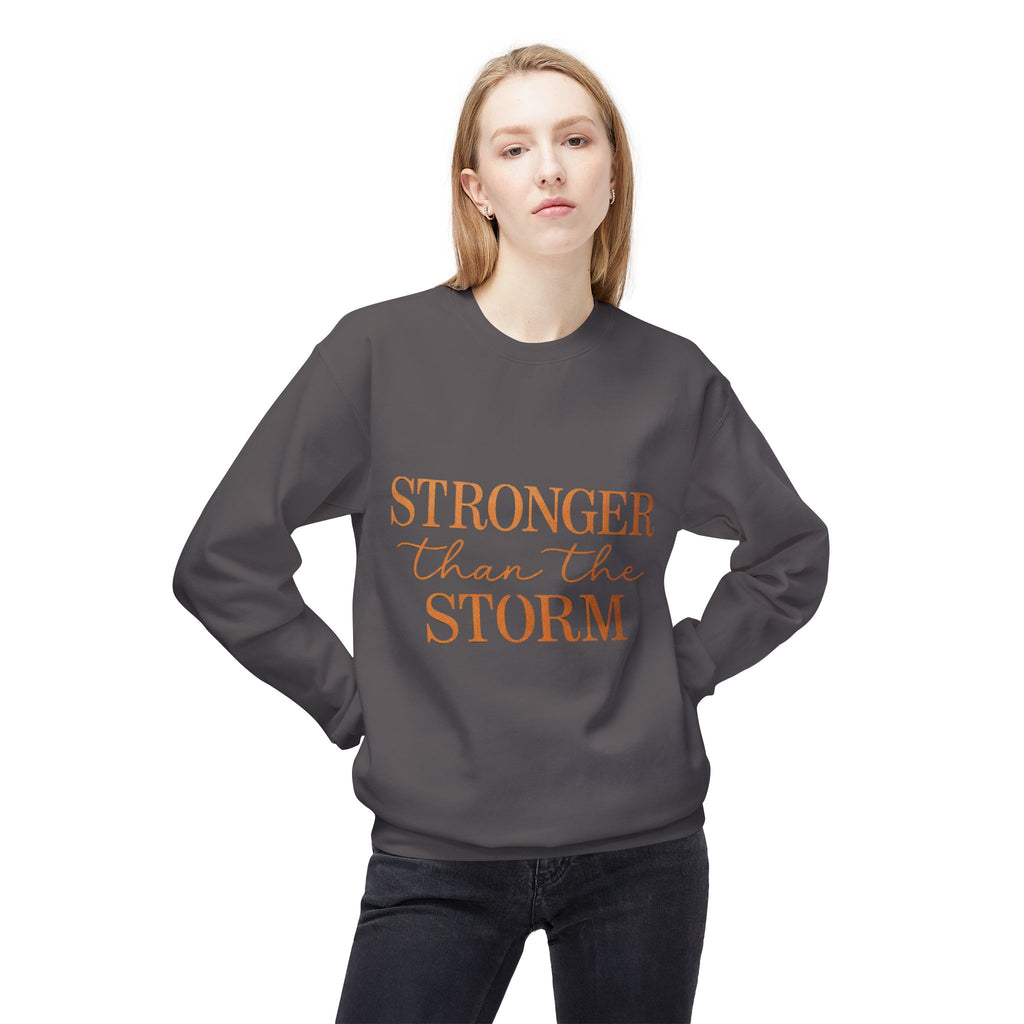 Stronger Than the Storm Sweatshirt – Inspirational Christian Crewneck | Cozy Faith-Based Encouragement Pullover