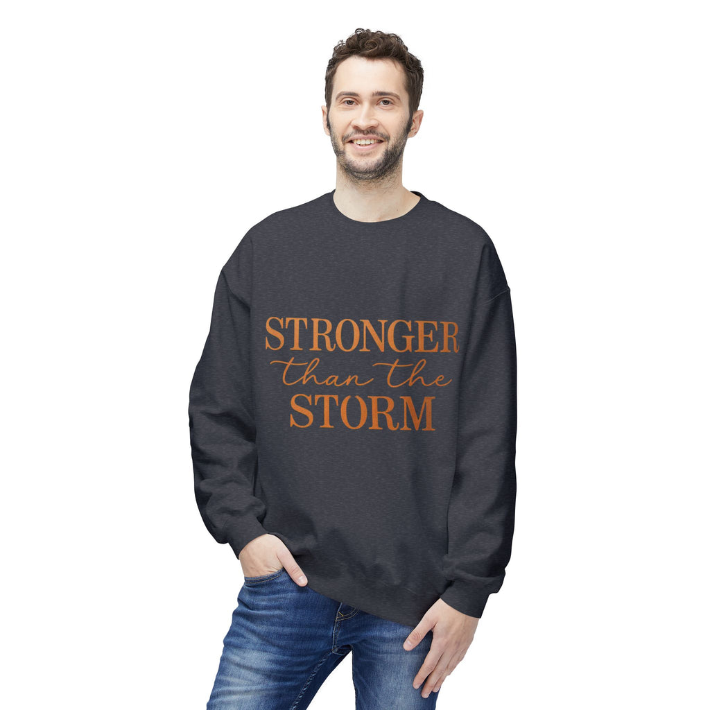 Stronger Than the Storm Sweatshirt – Inspirational Christian Crewneck | Cozy Faith-Based Encouragement Pullover