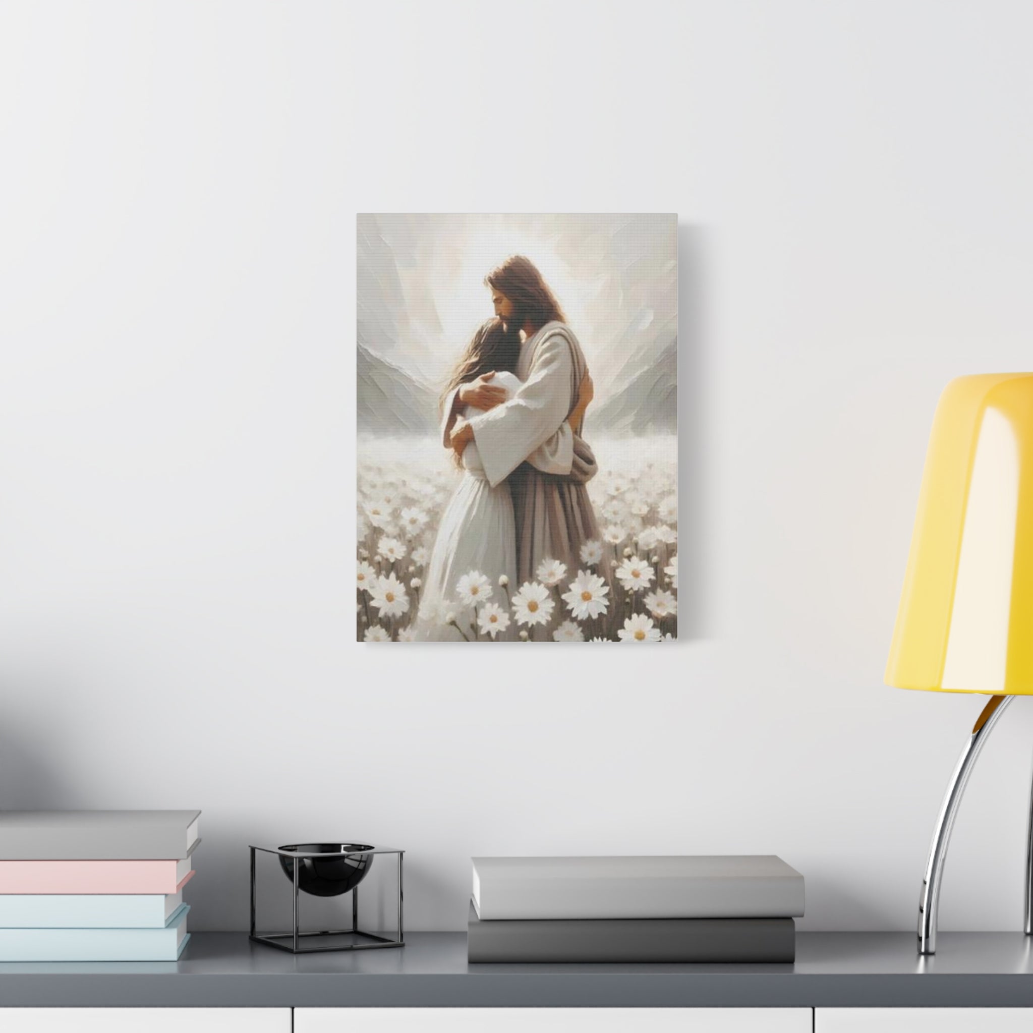 Jesus Embrace Canvas Wall Art – Christian Faith Artwork of Christ’s Love | Inspirational Christian Home Décor