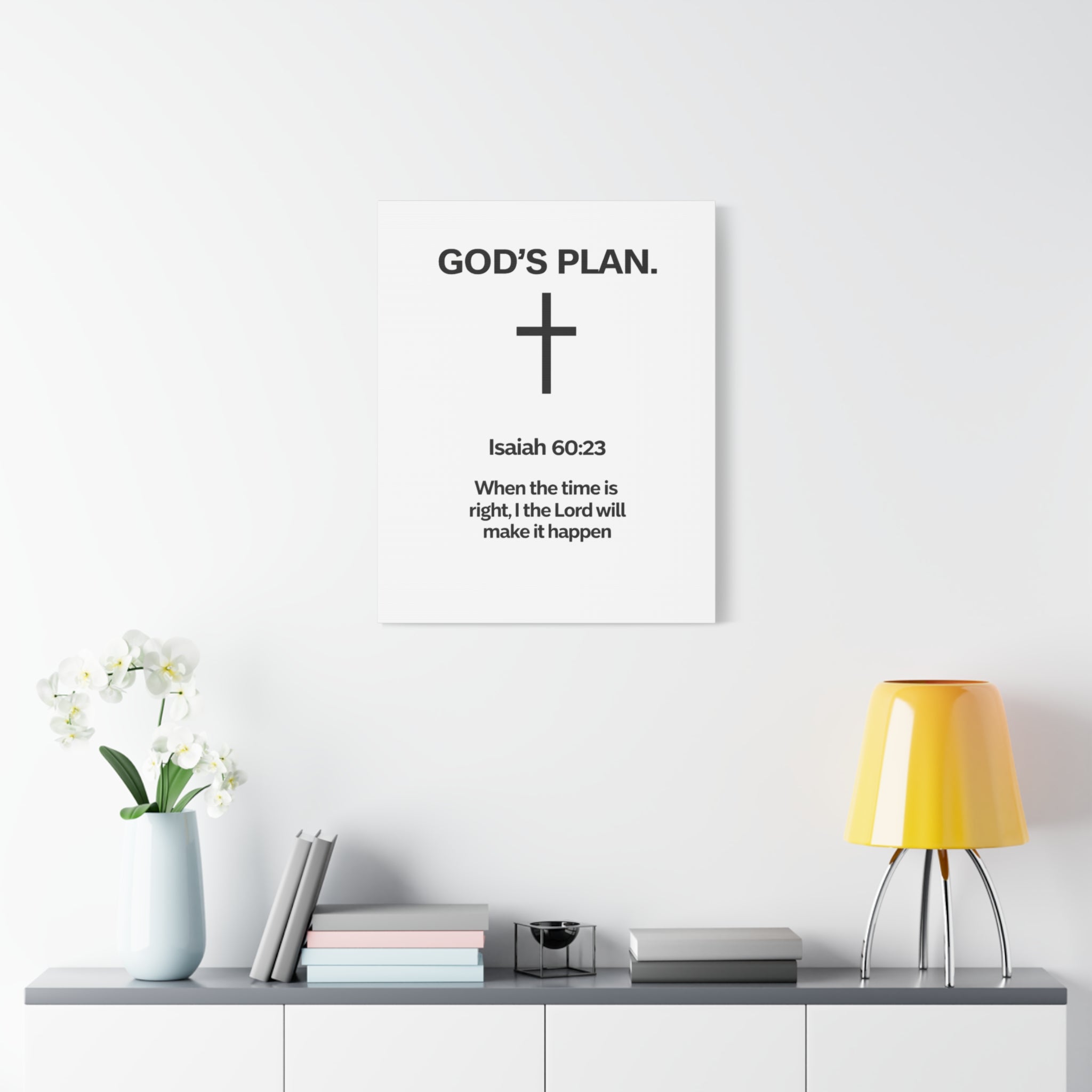 “God’s Plan” Christian Canvas Wall Art – Modern Scripture Decor for Home & Office