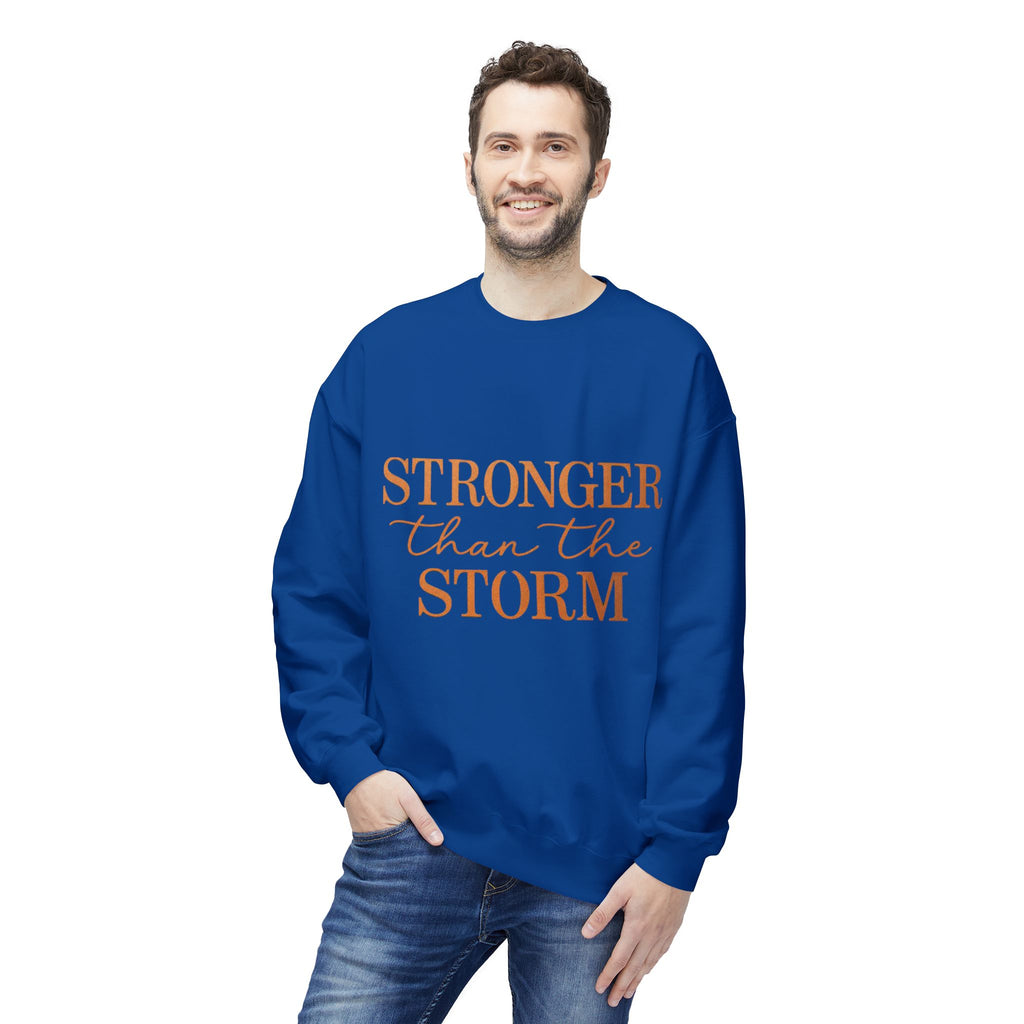 Stronger Than the Storm Sweatshirt – Inspirational Christian Crewneck | Cozy Faith-Based Encouragement Pullover