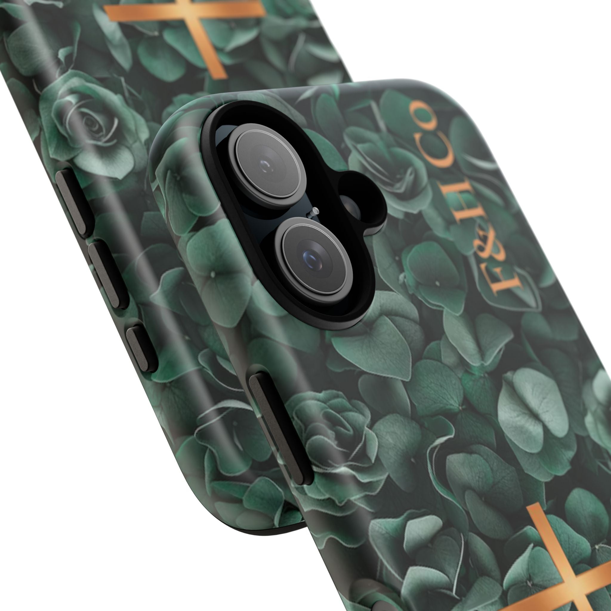 Christian Floral iPhone Case with Cross – Forest Green Faith Phone Cover | Faith & Home Co