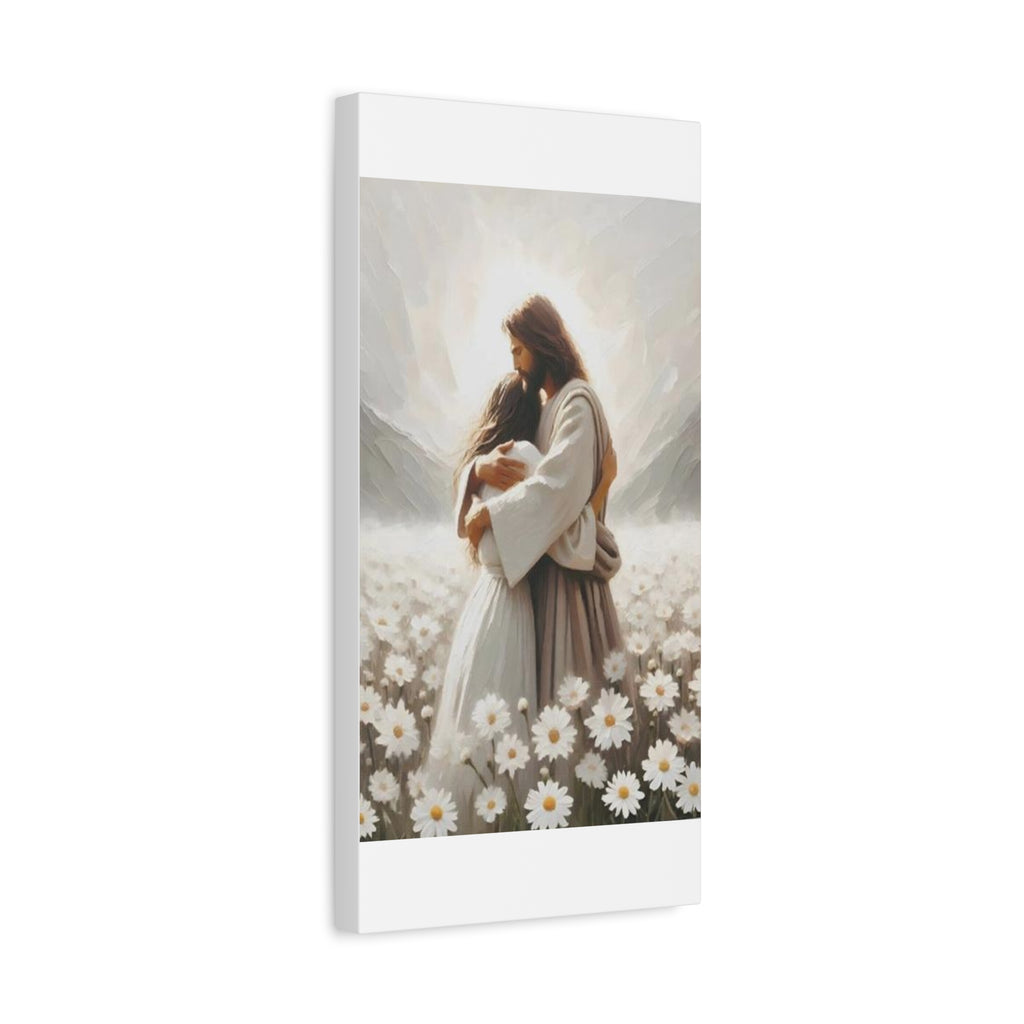 Jesus Embrace Canvas Wall Art – Christian Faith Artwork of Christ’s Love | Inspirational Christian Home Décor