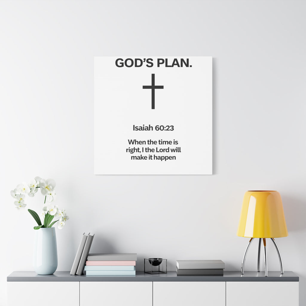 “God’s Plan” Christian Canvas Wall Art – Modern Scripture Decor for Home & Office