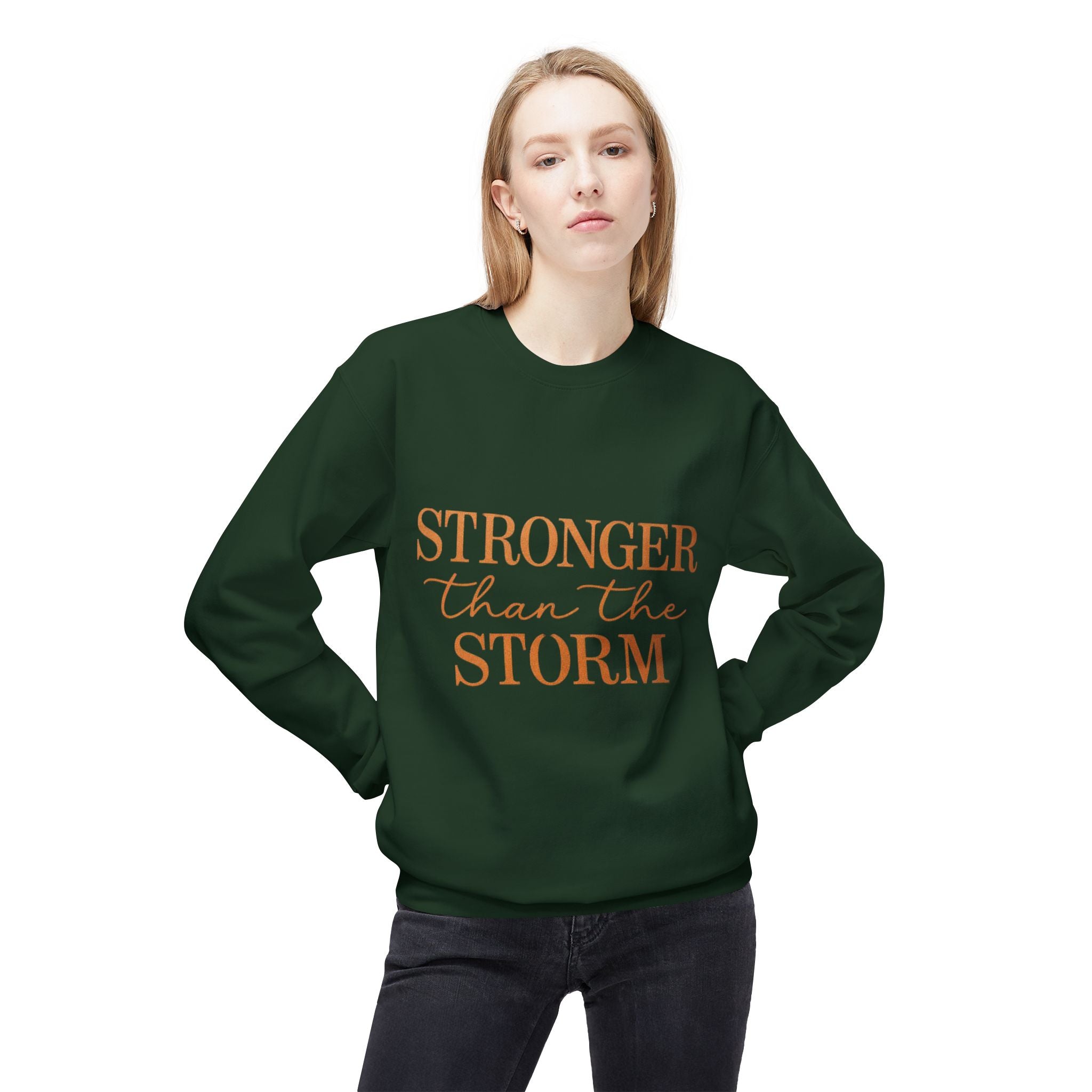 Stronger Than the Storm Sweatshirt – Inspirational Christian Crewneck | Cozy Faith-Based Encouragement Pullover