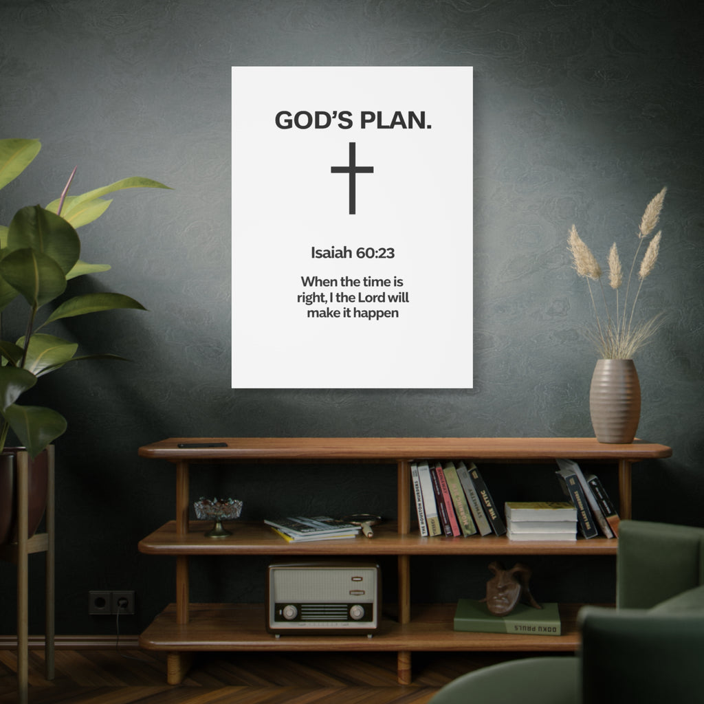 “God’s Plan” Christian Canvas Wall Art – Modern Scripture Decor for Home & Office