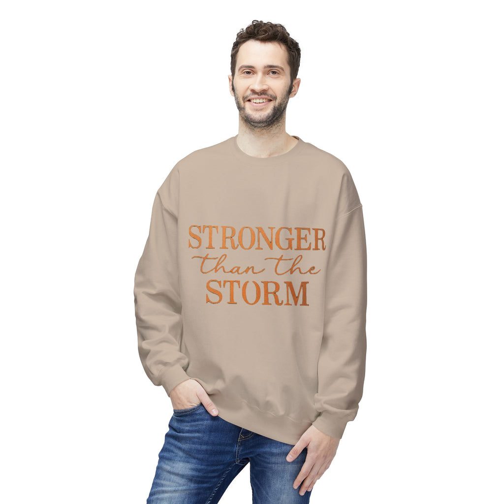 Stronger Than the Storm Sweatshirt – Inspirational Christian Crewneck | Cozy Faith-Based Encouragement Pullover