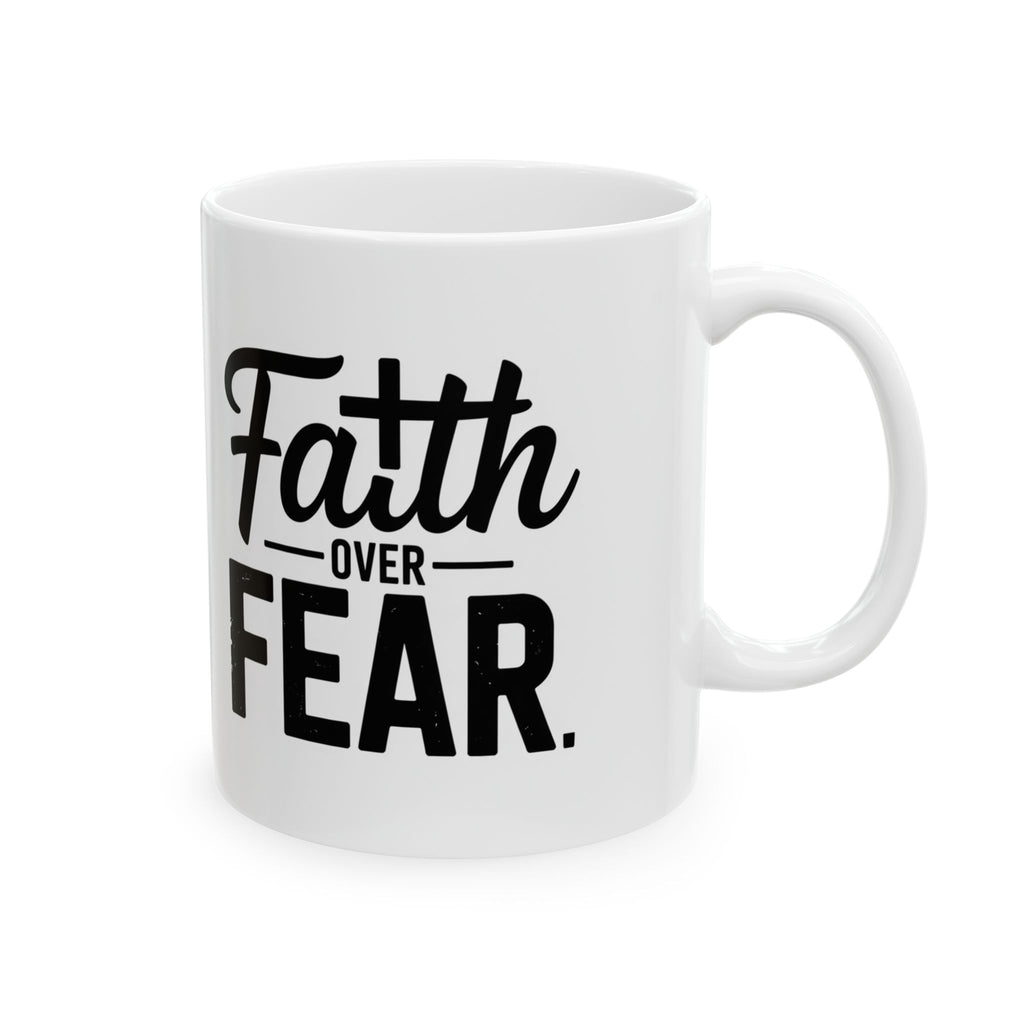 Faith Over Fear Coffee Mug | Christian Inspirational Mug | Scripture-Inspired Gift