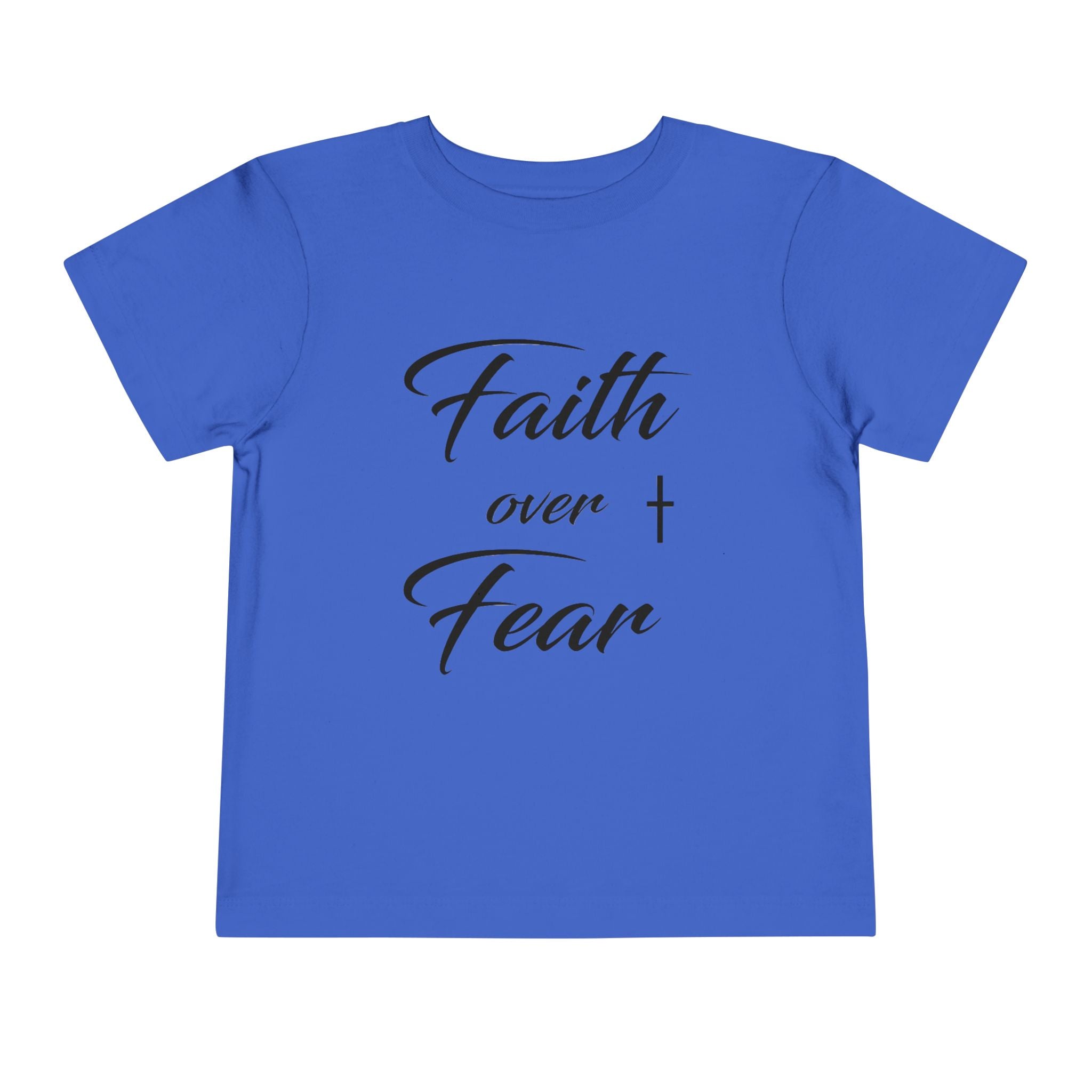 Toddler Christian T-Shirt “Faith Over Fear” – Inspirational Faith-Based Tee for Boys & Girls