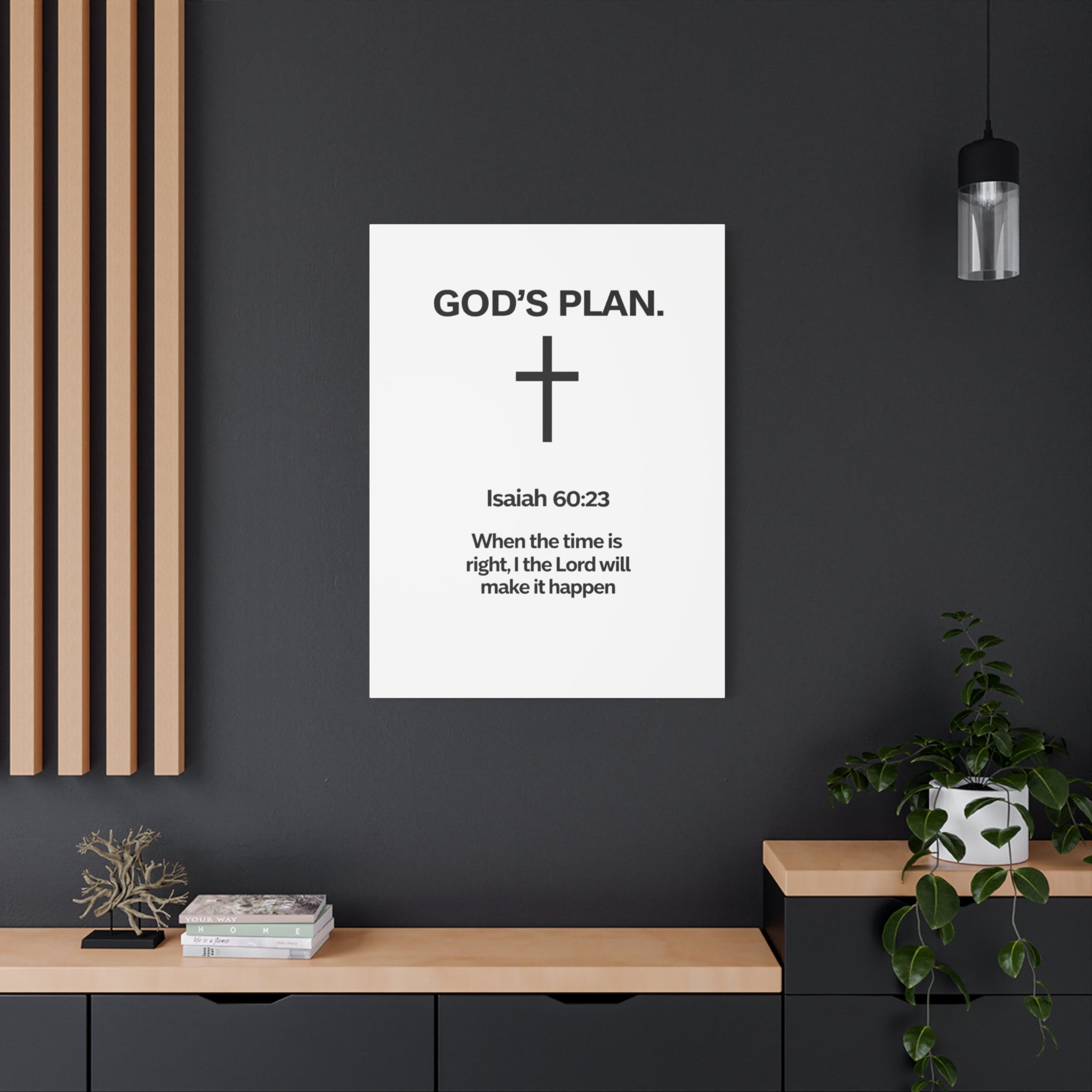 “God’s Plan” Christian Canvas Wall Art – Modern Scripture Decor for Home & Office