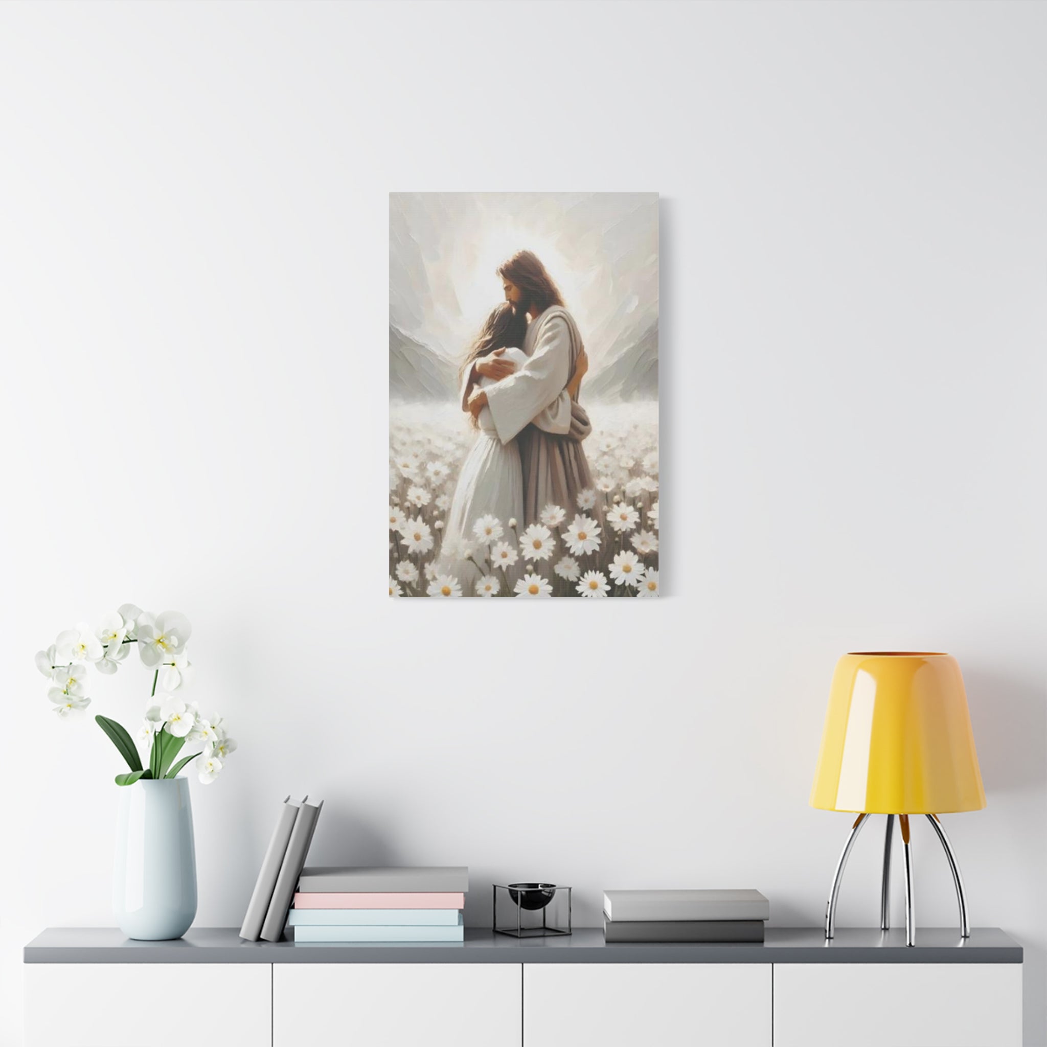 Jesus Embrace Canvas Wall Art – Christian Faith Artwork of Christ’s Love | Inspirational Christian Home Décor