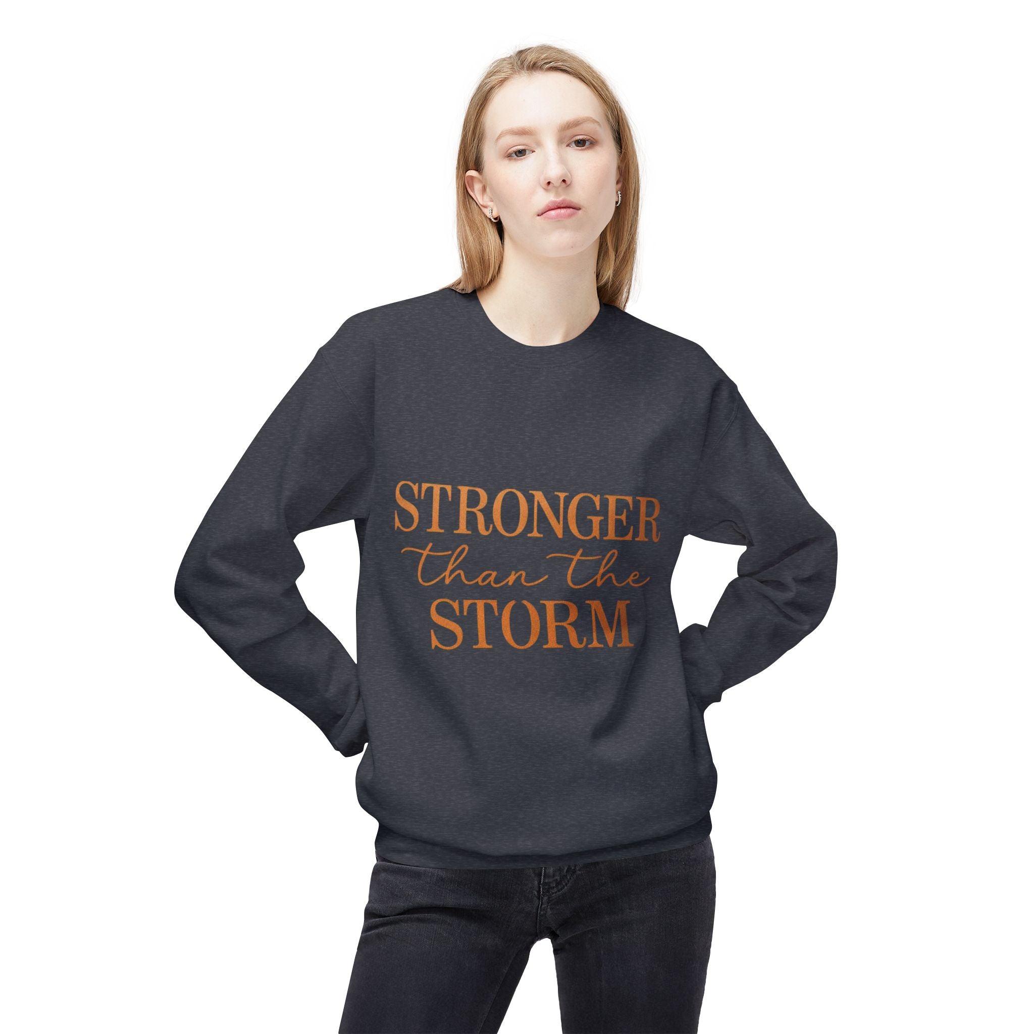 Stronger Than the Storm Sweatshirt – Inspirational Christian Crewneck | Cozy Faith-Based Encouragement Pullover