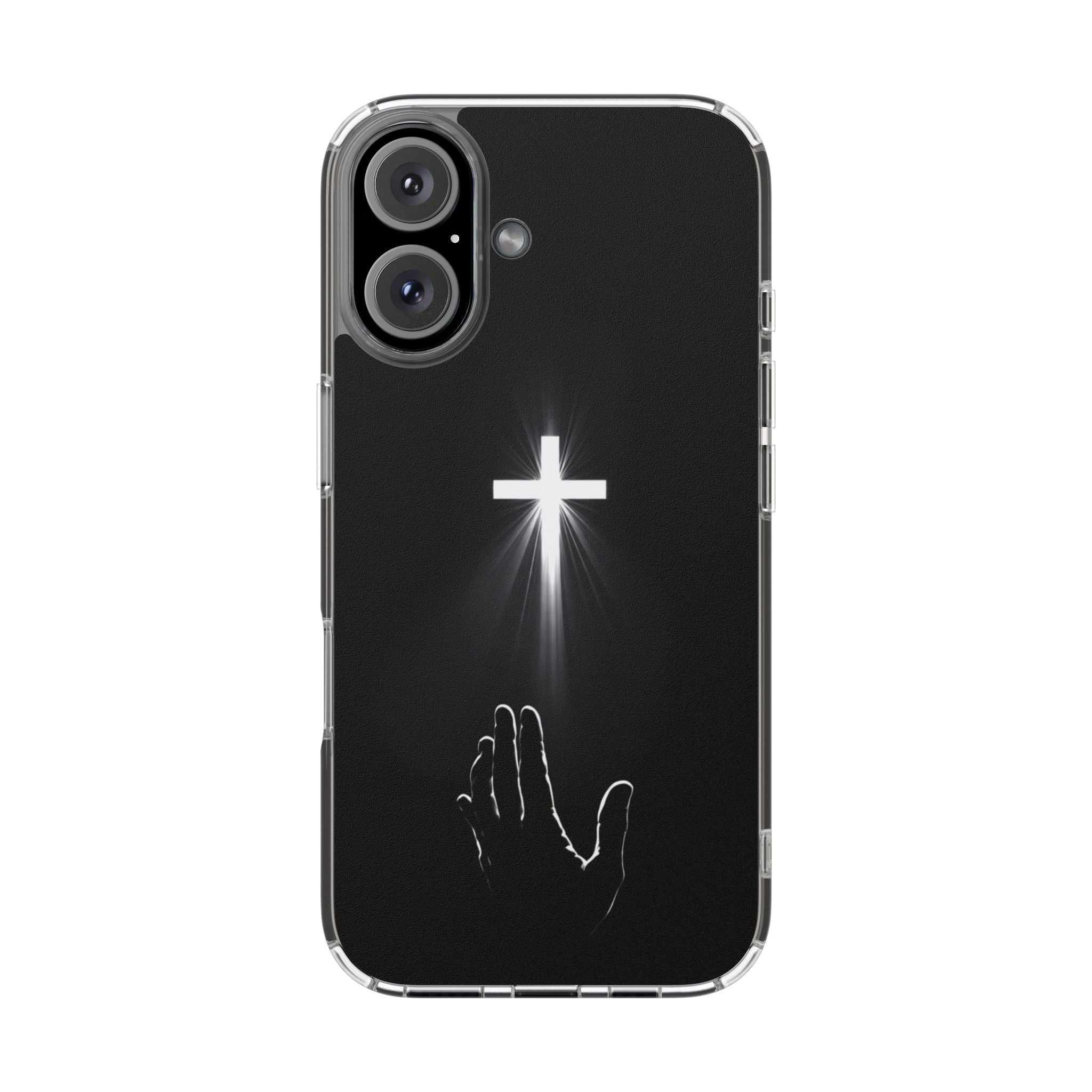 Christian Phone Case with Glowing Cross – Faith Over Fear Inspirational Protective iPhone Case | Religious Christian Cover