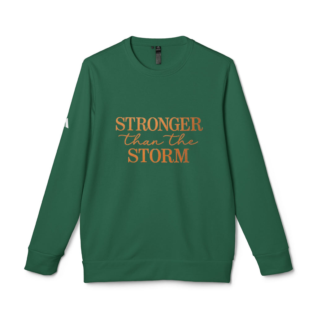 Christian Sweatshirt “Stronger Than the Storm” – Faith-Based Inspirational Crewneck Pullover | Cozy Christian Apparel