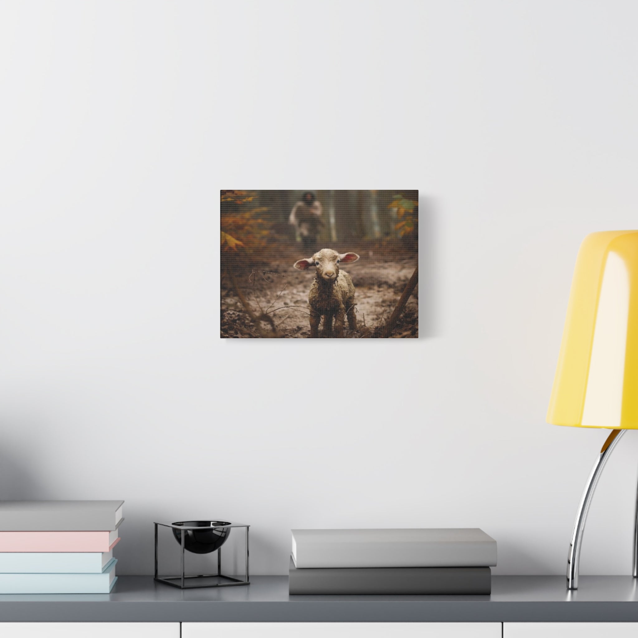 The Lost Lamb Canvas Wall Art | Faith-Inspired Christian Home Décor | Shepherd & Lamb Biblical Artwork