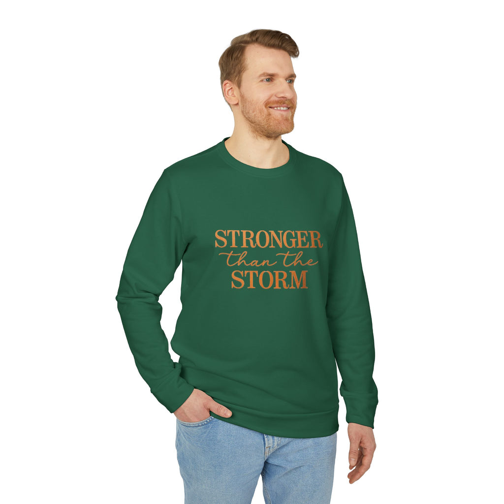 Christian Sweatshirt “Stronger Than the Storm” – Faith-Based Inspirational Crewneck Pullover | Cozy Christian Apparel