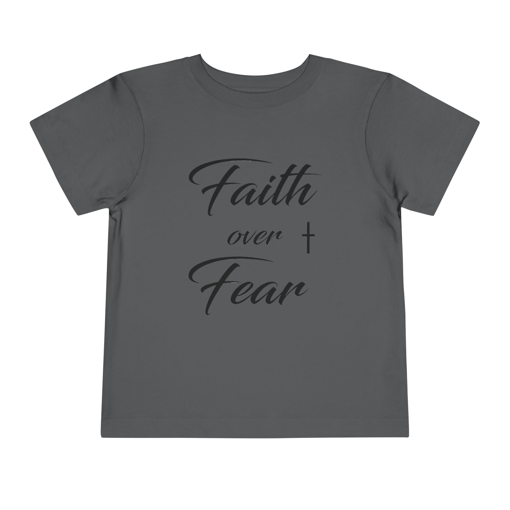 Toddler Christian T-Shirt “Faith Over Fear” – Inspirational Faith-Based Tee for Boys & Girls
