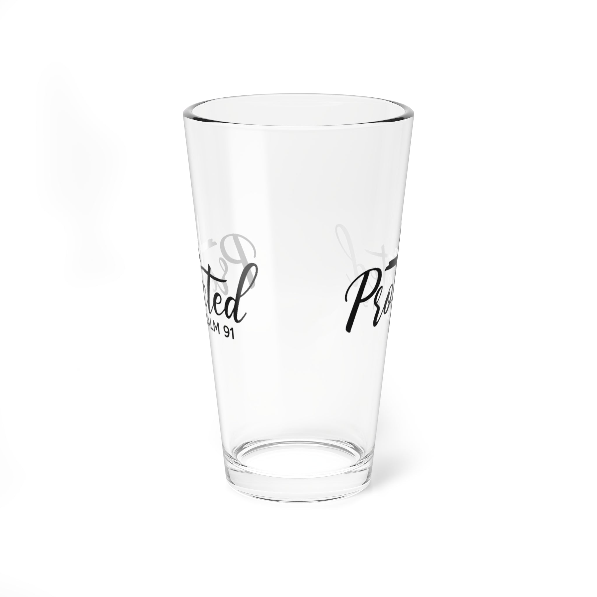 Protected Psalm 91 Christian Glass Cup – Faith-Based Scripture Drinking Glass with Cross, Inspirational Christian Gift