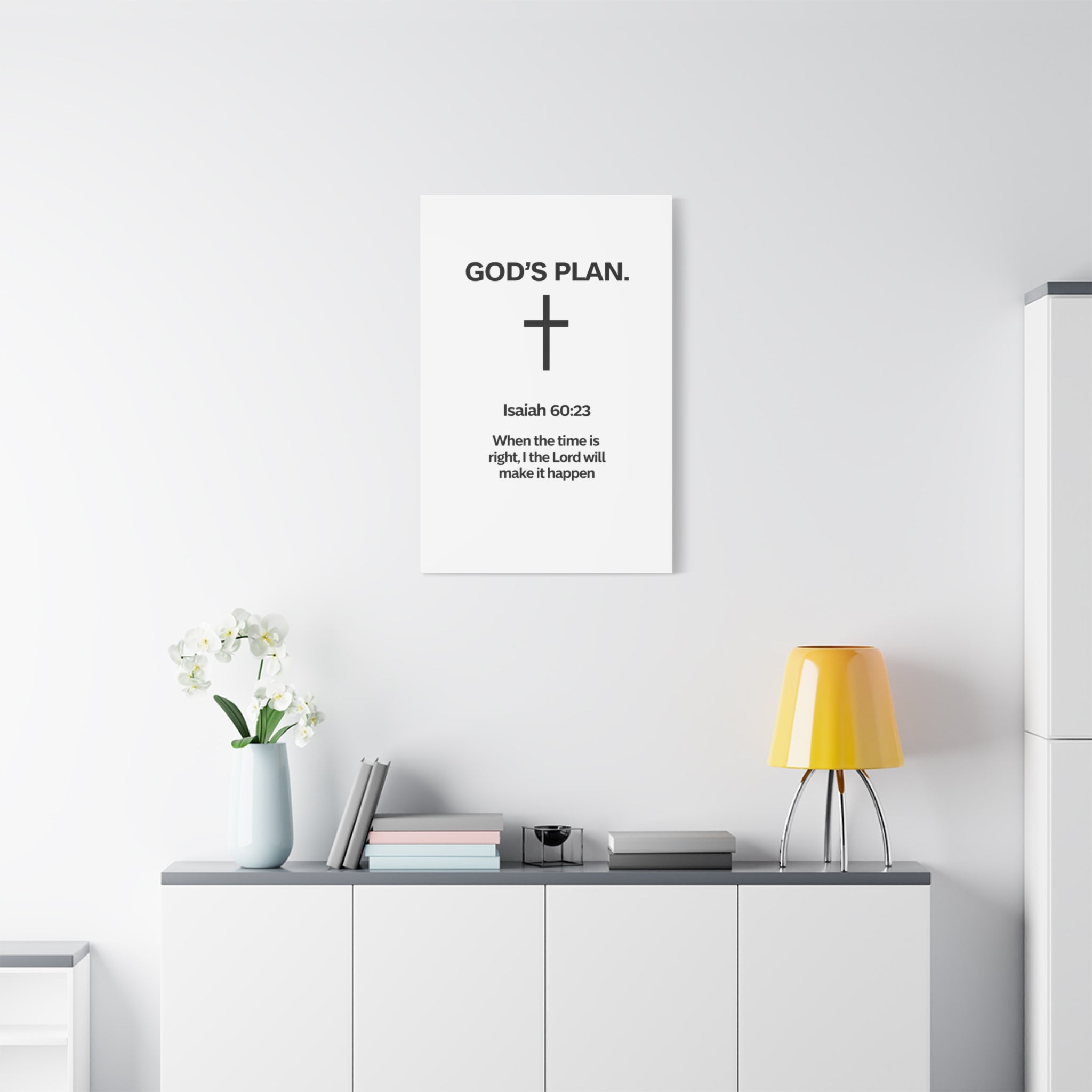 “God’s Plan” Christian Canvas Wall Art – Modern Scripture Decor for Home & Office