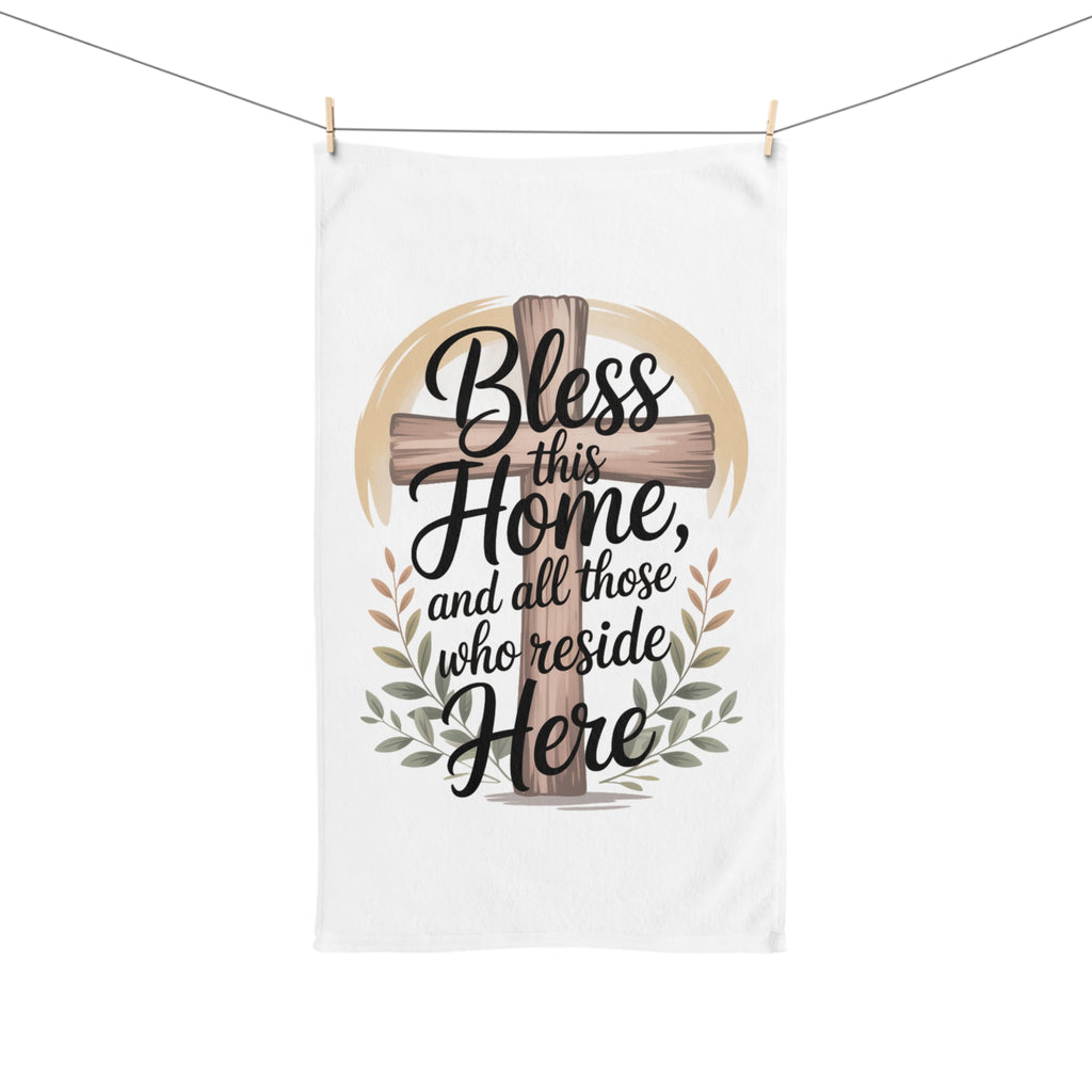 Christian Hand Towel – “Bless This Home” Scripture Kitchen & Bathroom Towel | Faith-Based Home Decor by Faith & Home Co