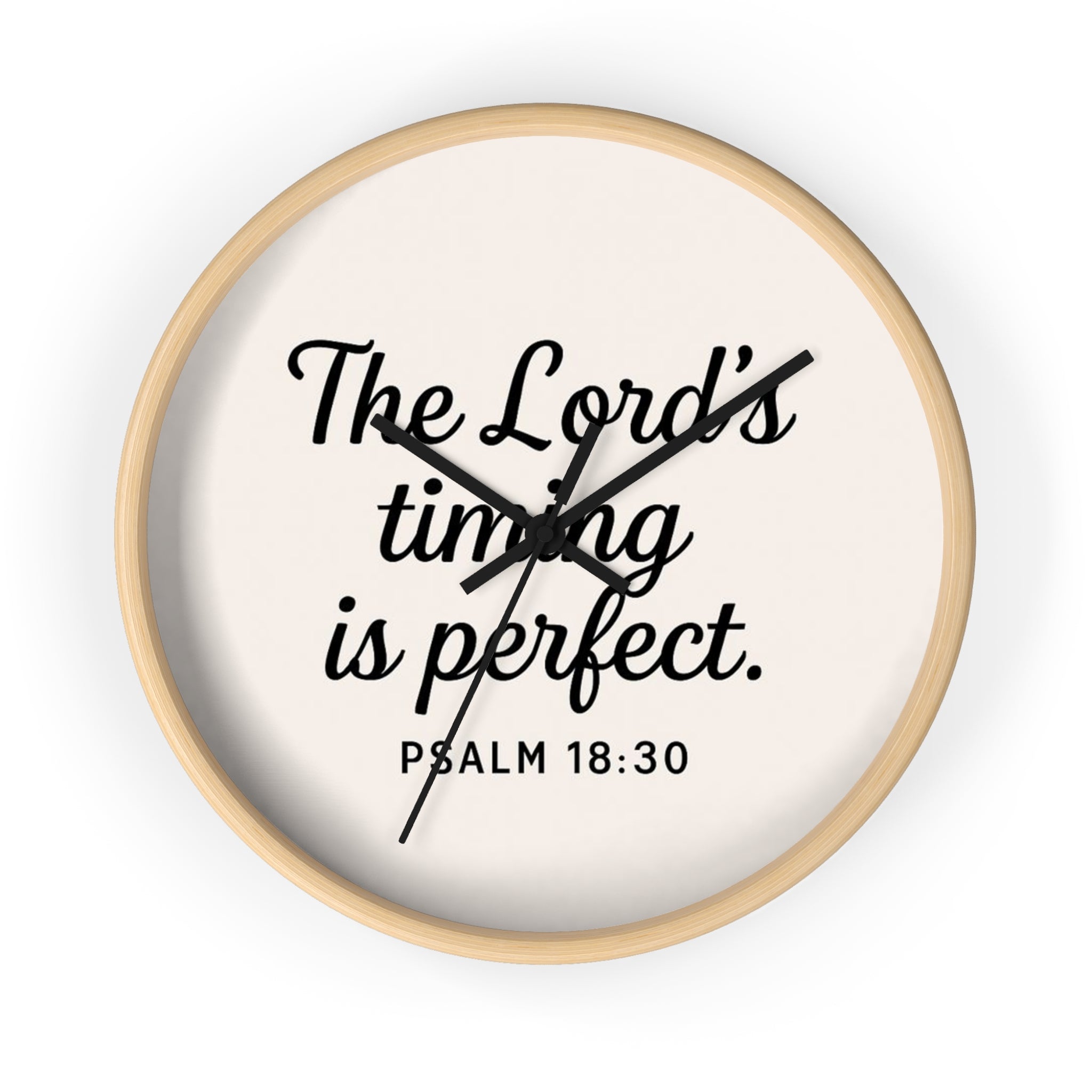 “The Lord’s Timing Is Perfect” Christian Wall Clock – Psalm 18:30 Faith-Inspired Home Décor | Faith & Home Co.
