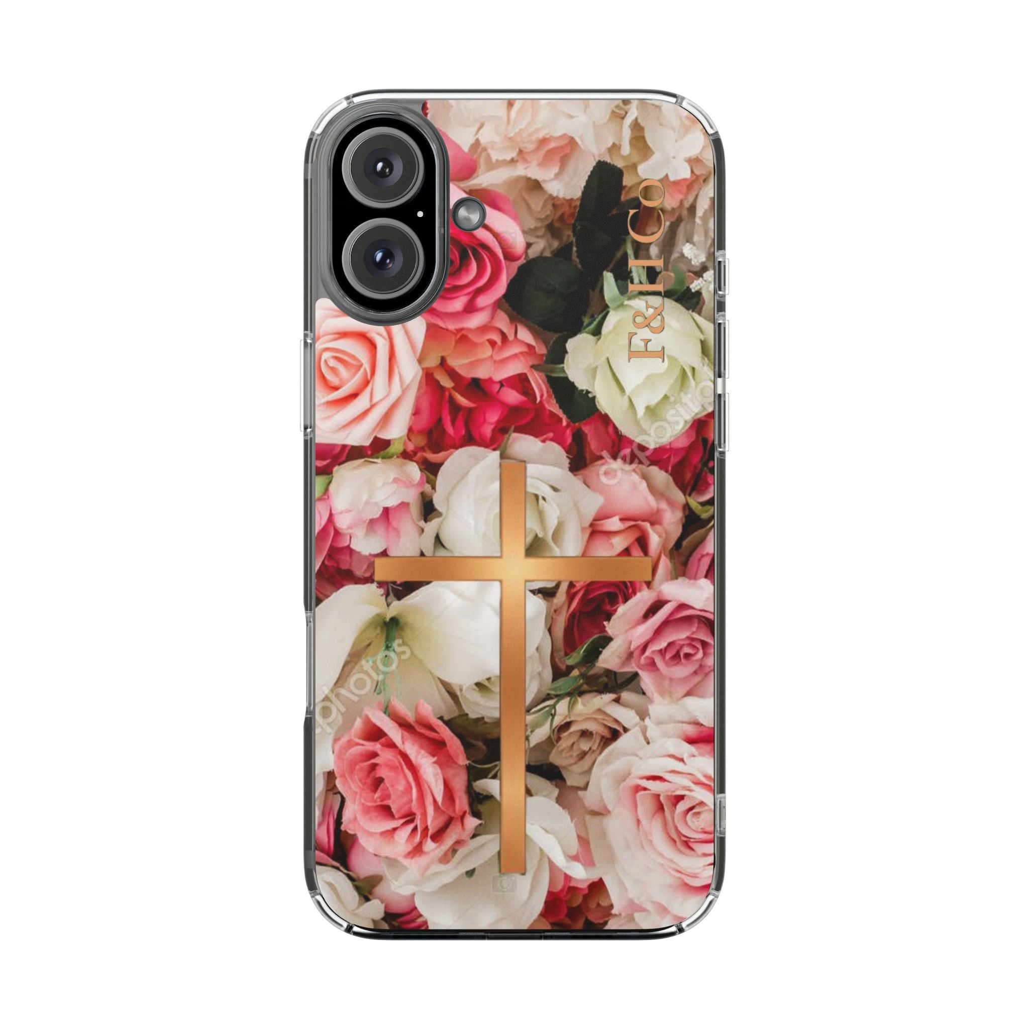 Christian Floral iPhone Case with Cross – Rose Flower Faith Phone Cover | Protective Inspirational iPhone Case