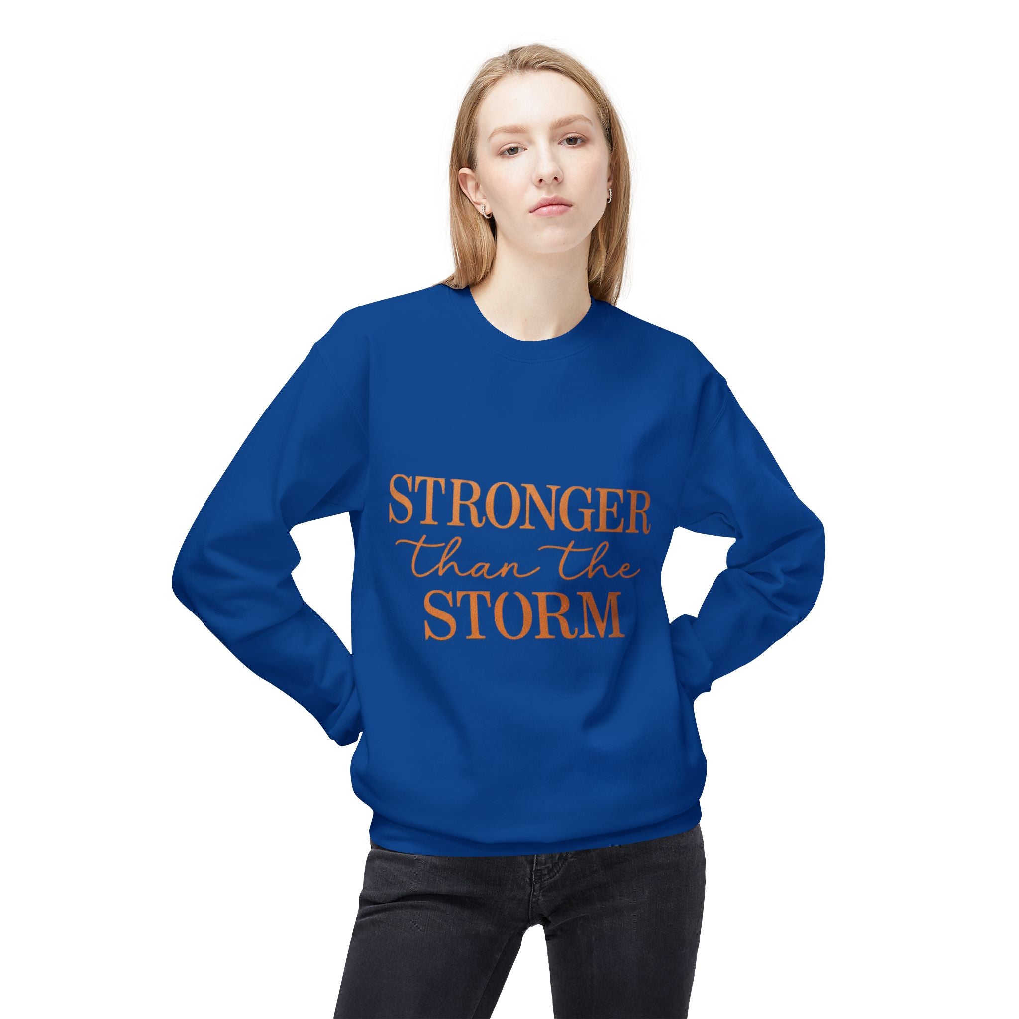 Stronger Than the Storm Sweatshirt – Inspirational Christian Crewneck | Cozy Faith-Based Encouragement Pullover